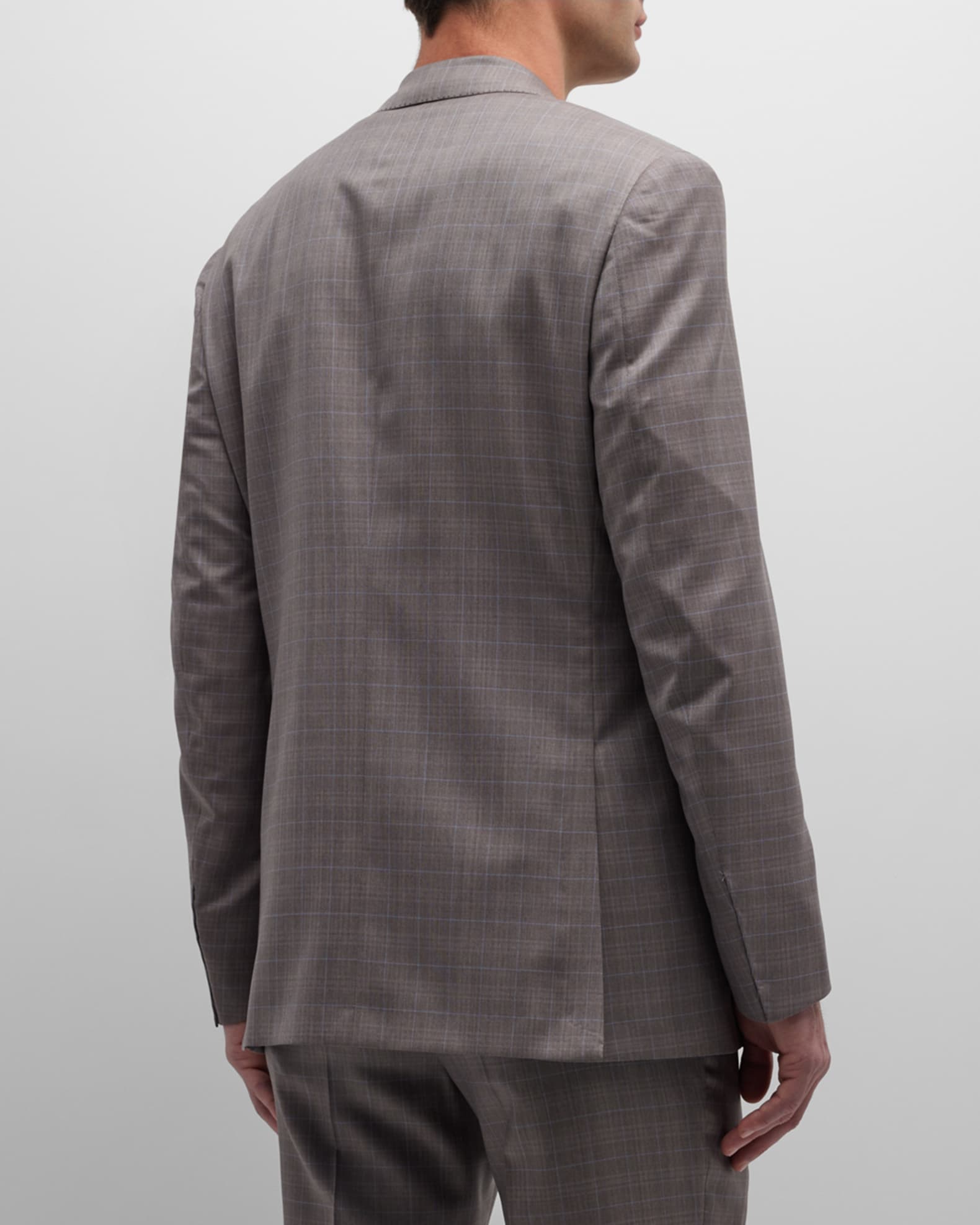 Stefano Ricci Beige Plaid Two-Piece Wool Suit | Neiman Marcus