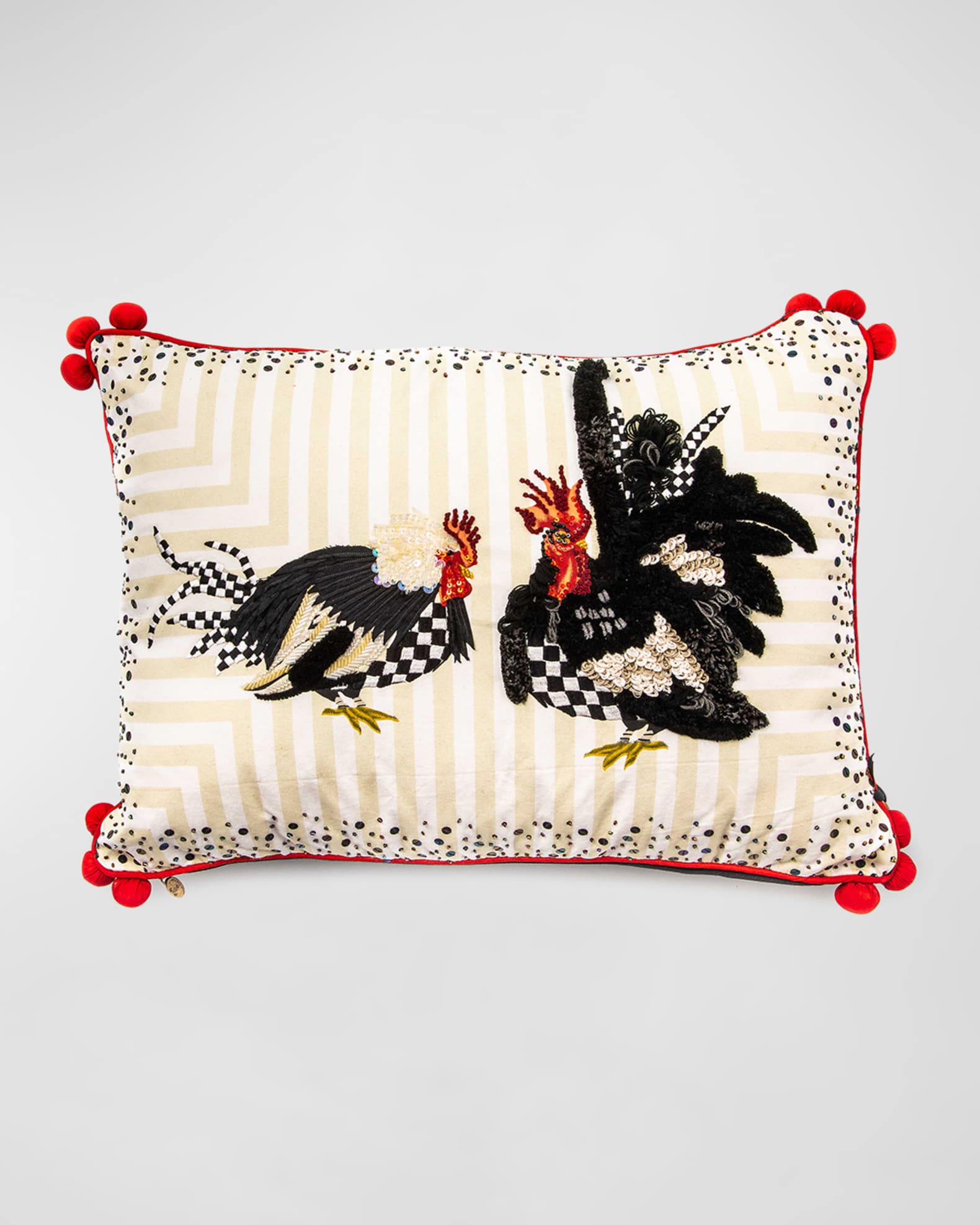 MacKenzieChilds Chicken & Rooster Lumbar Pillow Neiman Marcus