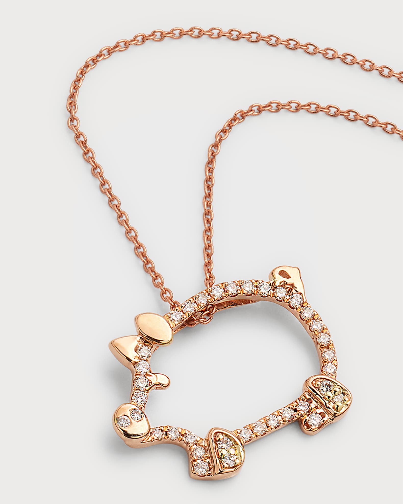 Roberto Coin 18K Rose Gold Diamond Pig Pendant Necklace Neiman Marcus