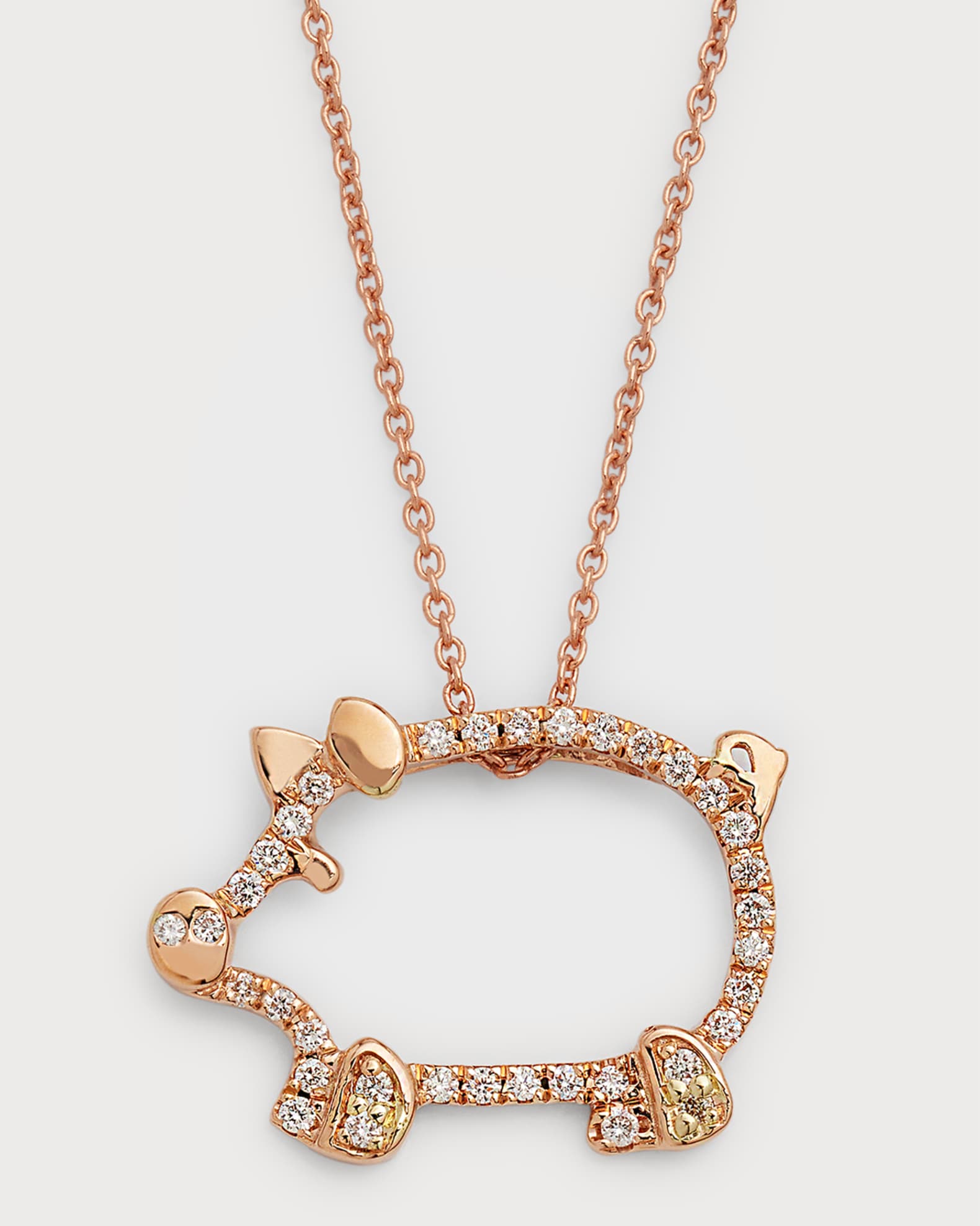 Rose gold pig necklace sale