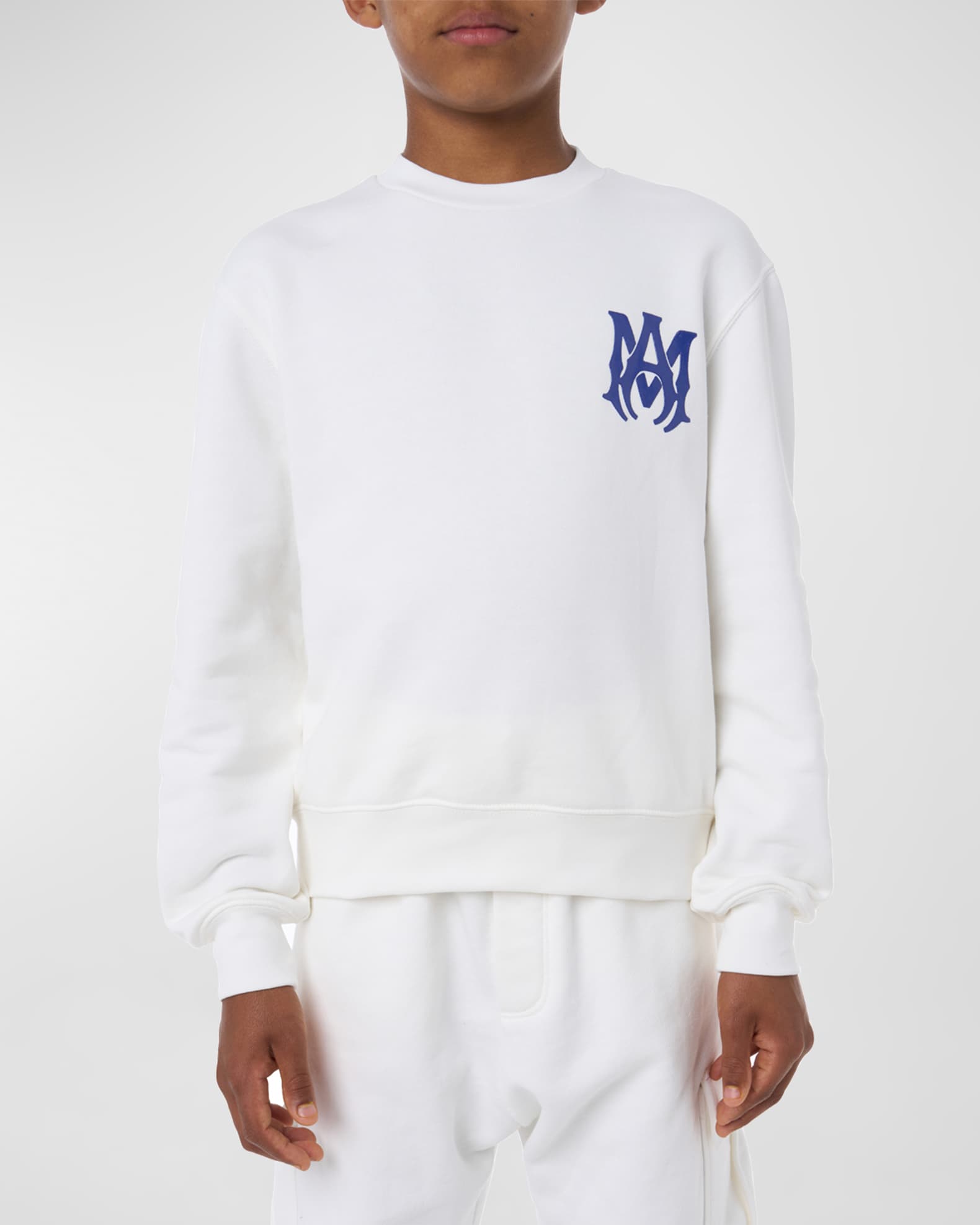 Amiri Boy's Logo-Print Crewneck Sweater