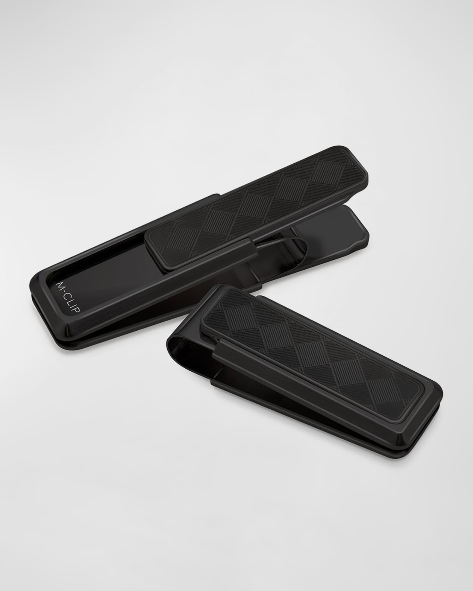 Men's Herringbone IP Black Stainless Steel Money Clip 0