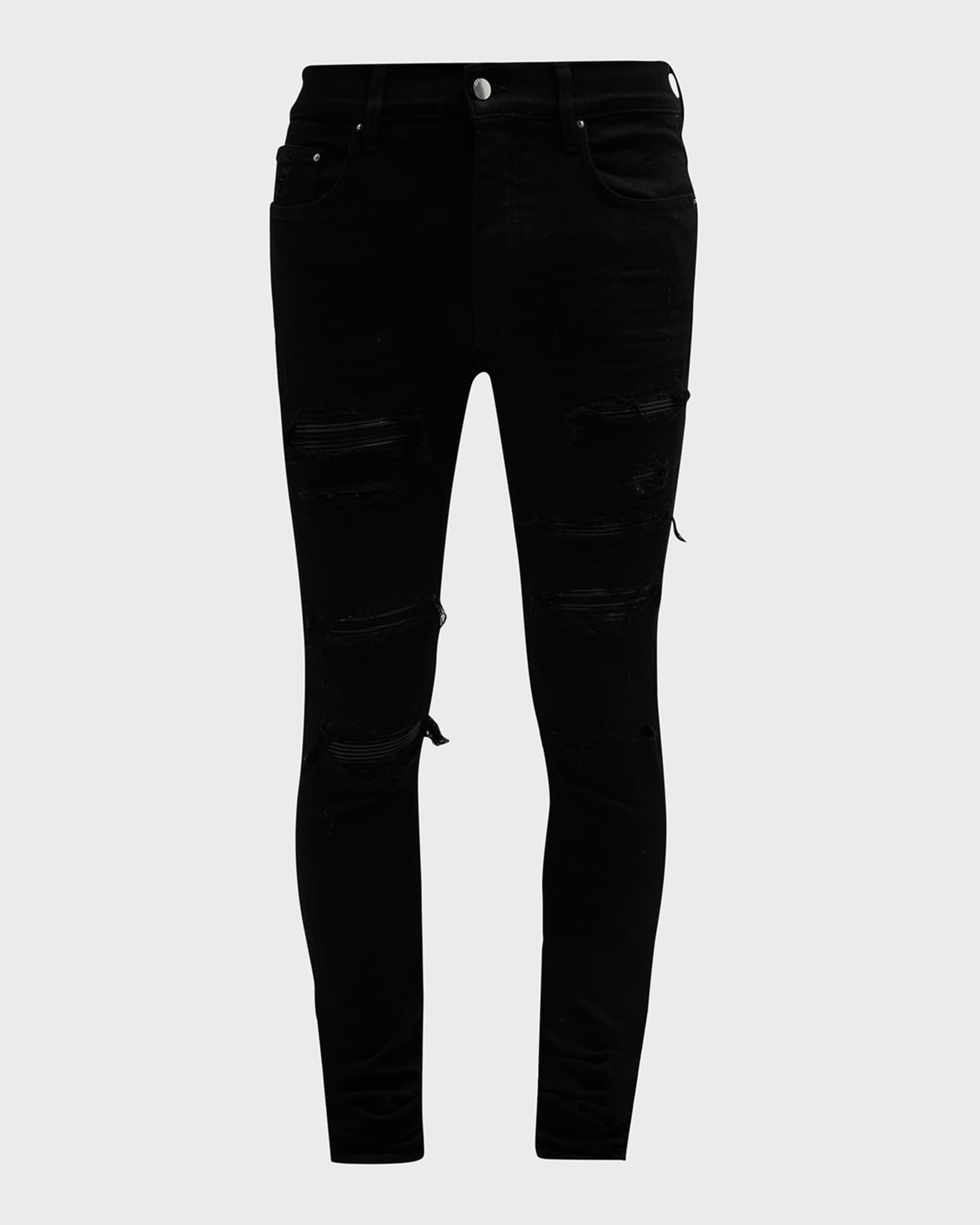 Amiri Men's Leather-Patch Thrasher Jeans | Neiman Marcus