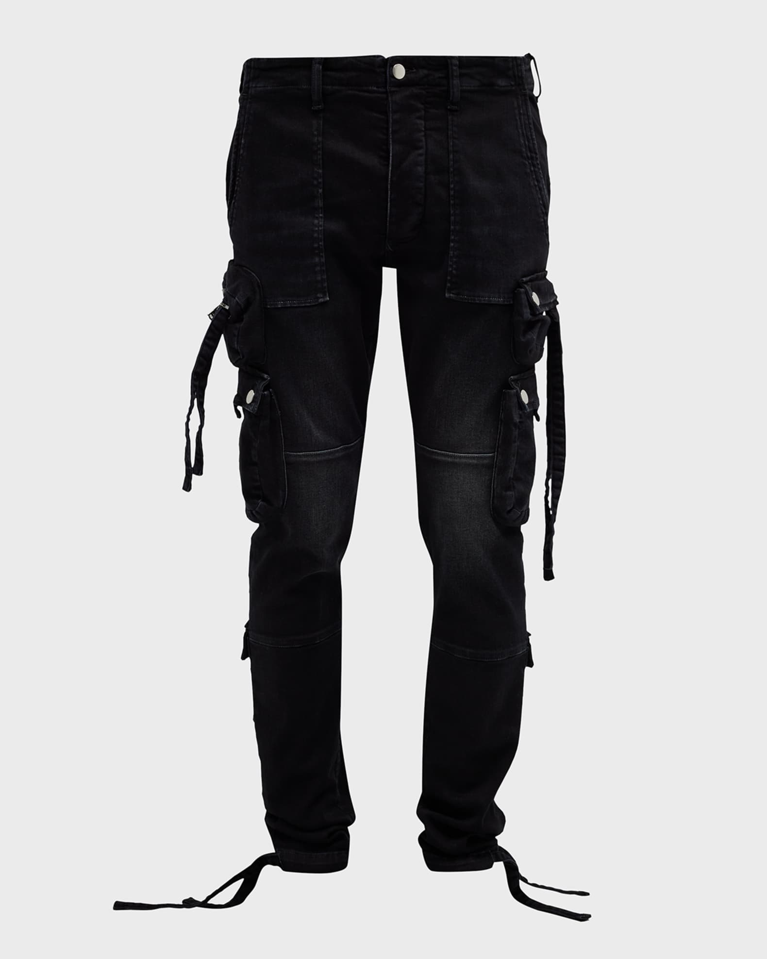 Logo Jacquard Denim Pants in Blue - Amiri