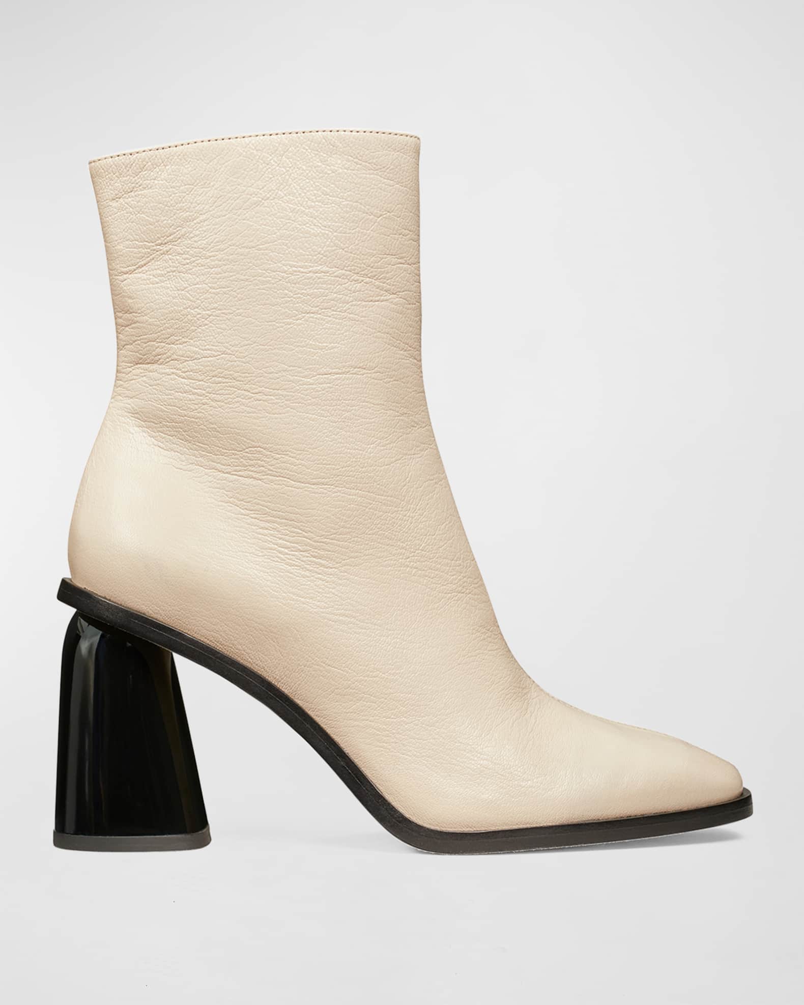 Tory Burch Leather Block-Heel Ankle Boots | Neiman Marcus