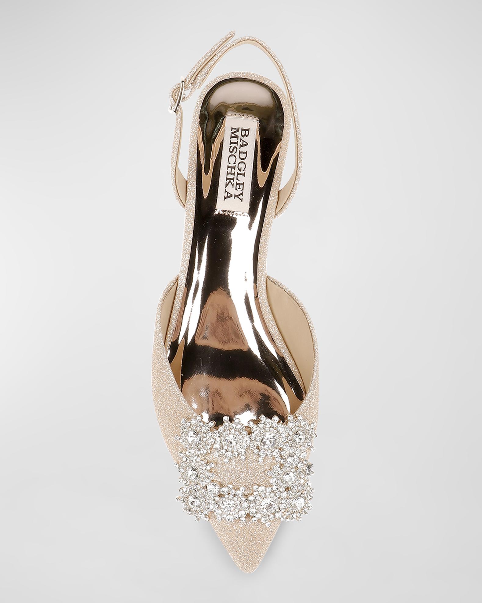 Badgley Mischka Women's Slingback Flat Sandals - Leather Lining, Casual Style - View #7