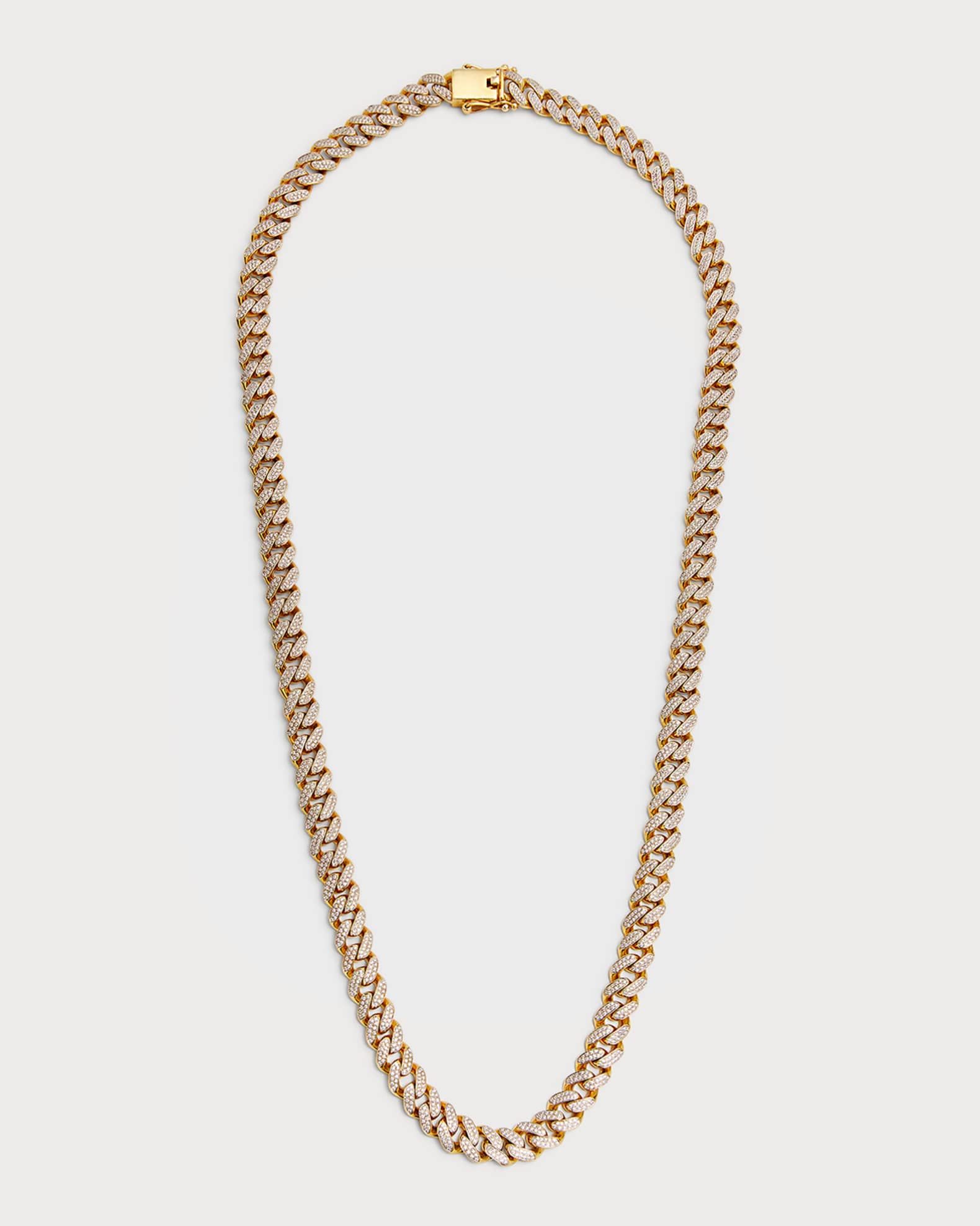 18K Yellow Gold Diamond Curb Link Chain, 30"L, 12.0tcw 0