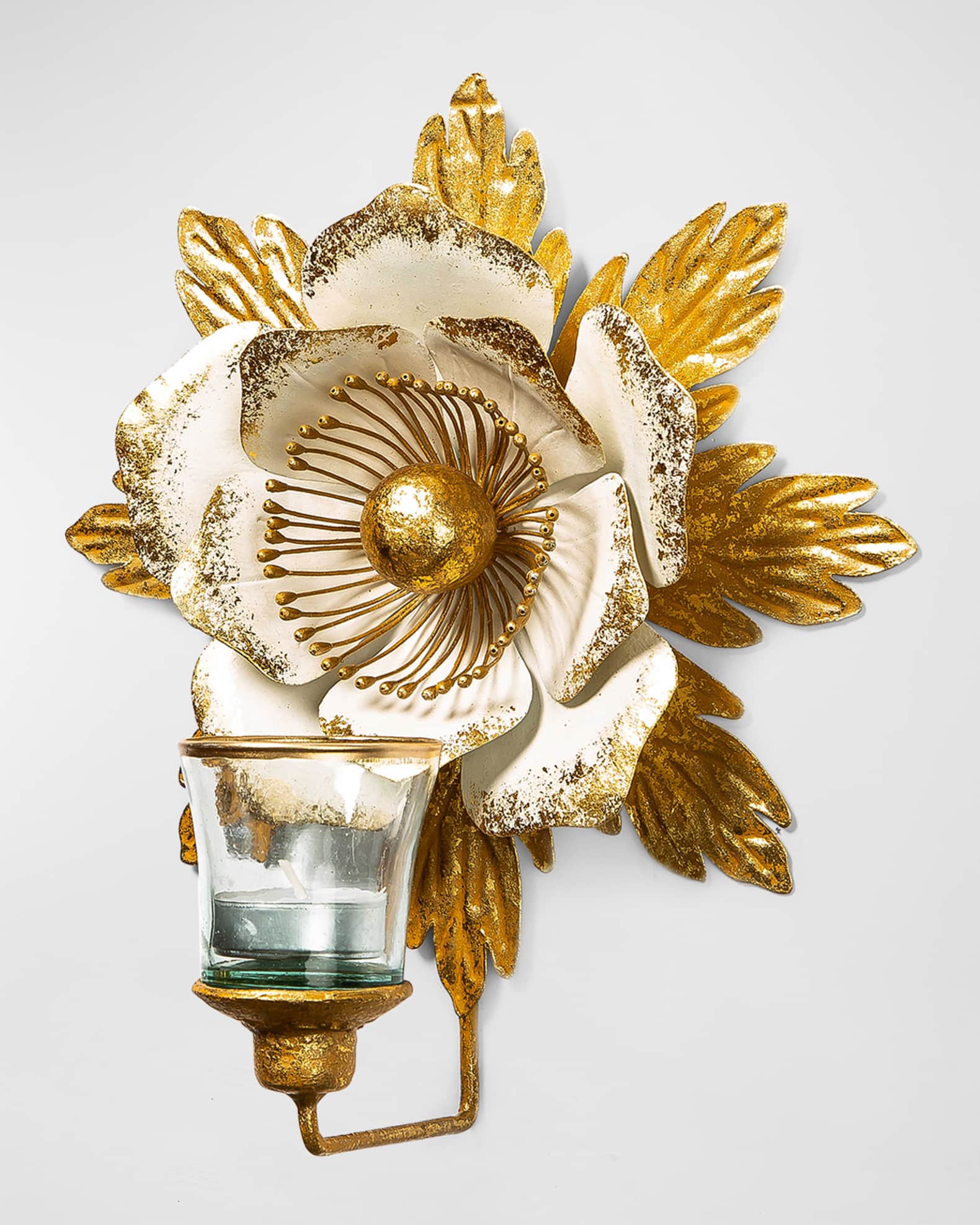 Golden Anemone Candle Sconce 1