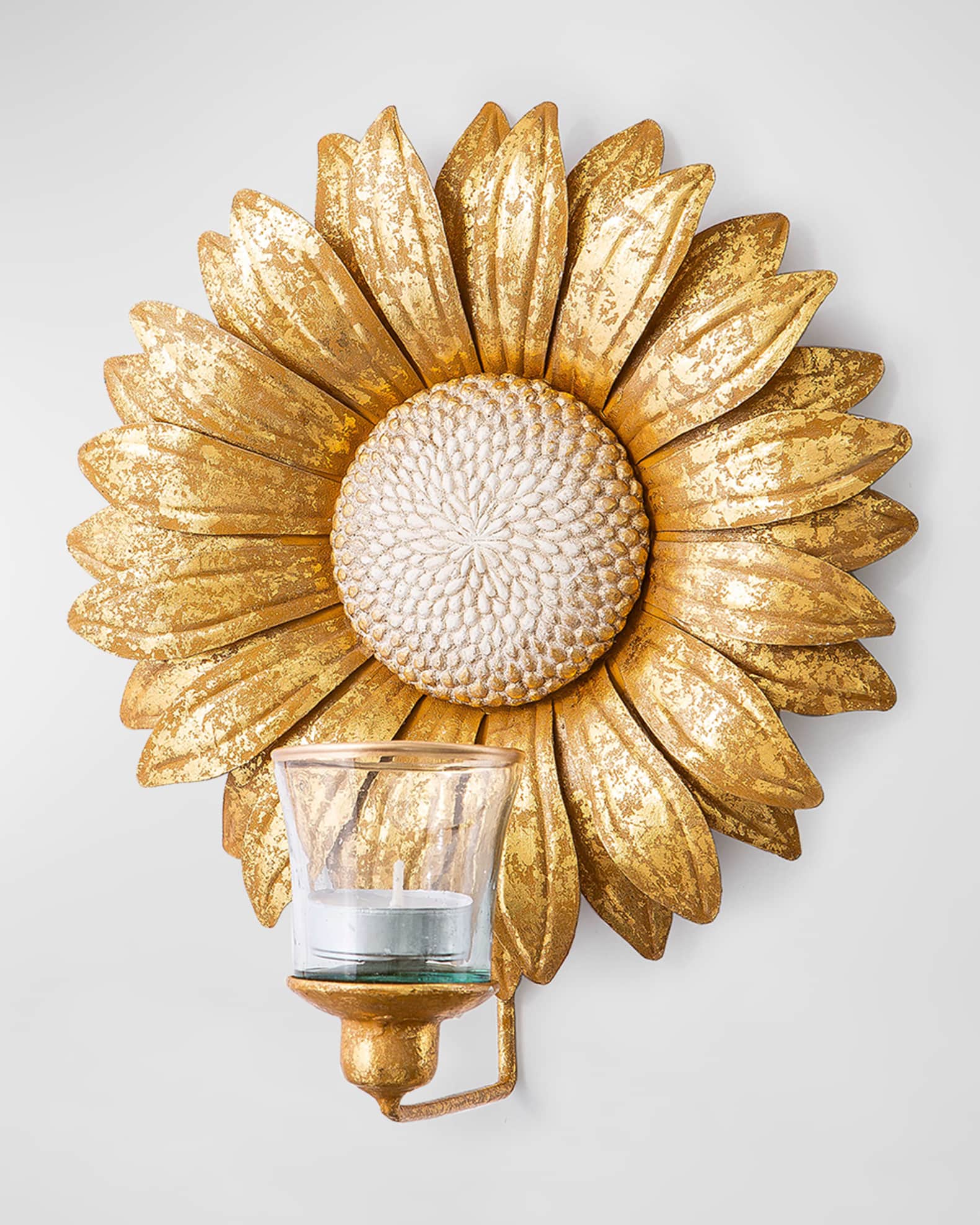 Golden Sunburst Candle Sconce 1