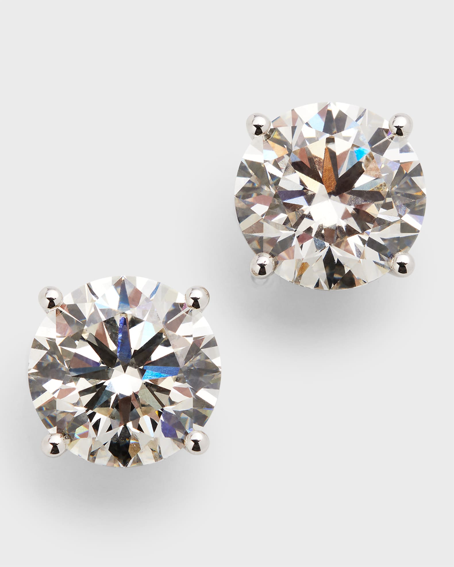 Lab Grown Diamond 18K White Gold Round Stud Earrings, 8.0tcw 0