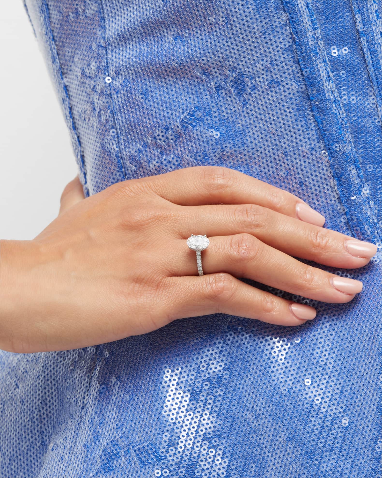 Platinum Oval & Round Lab-Grown Diamond Ring 1