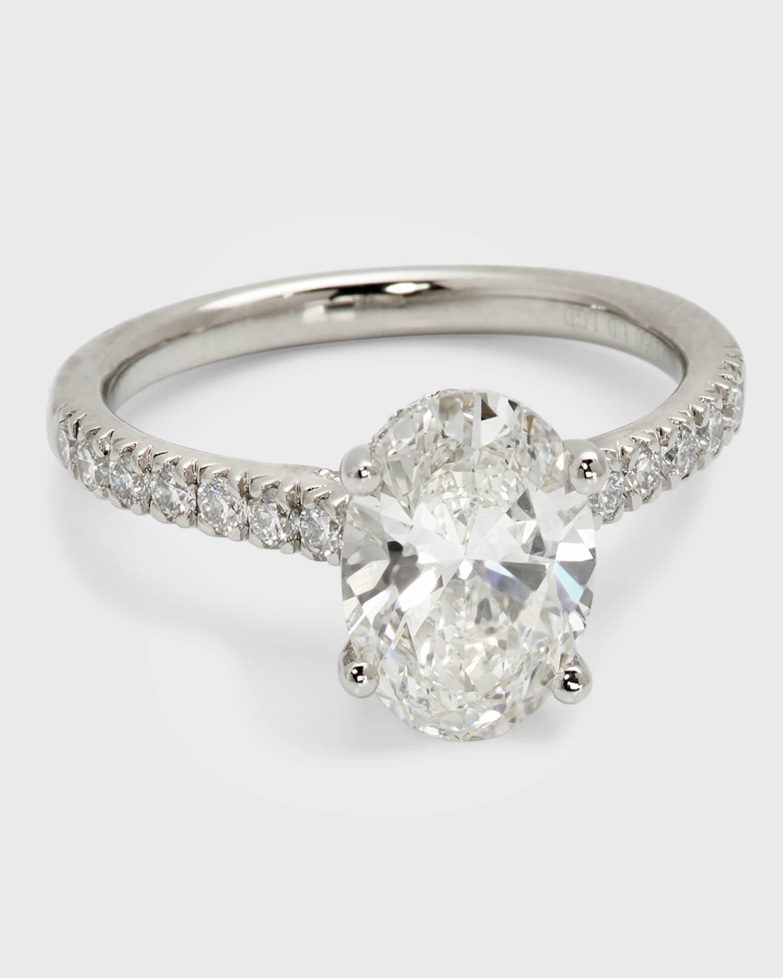 Platinum Oval & Round Lab-Grown Diamond Ring 0