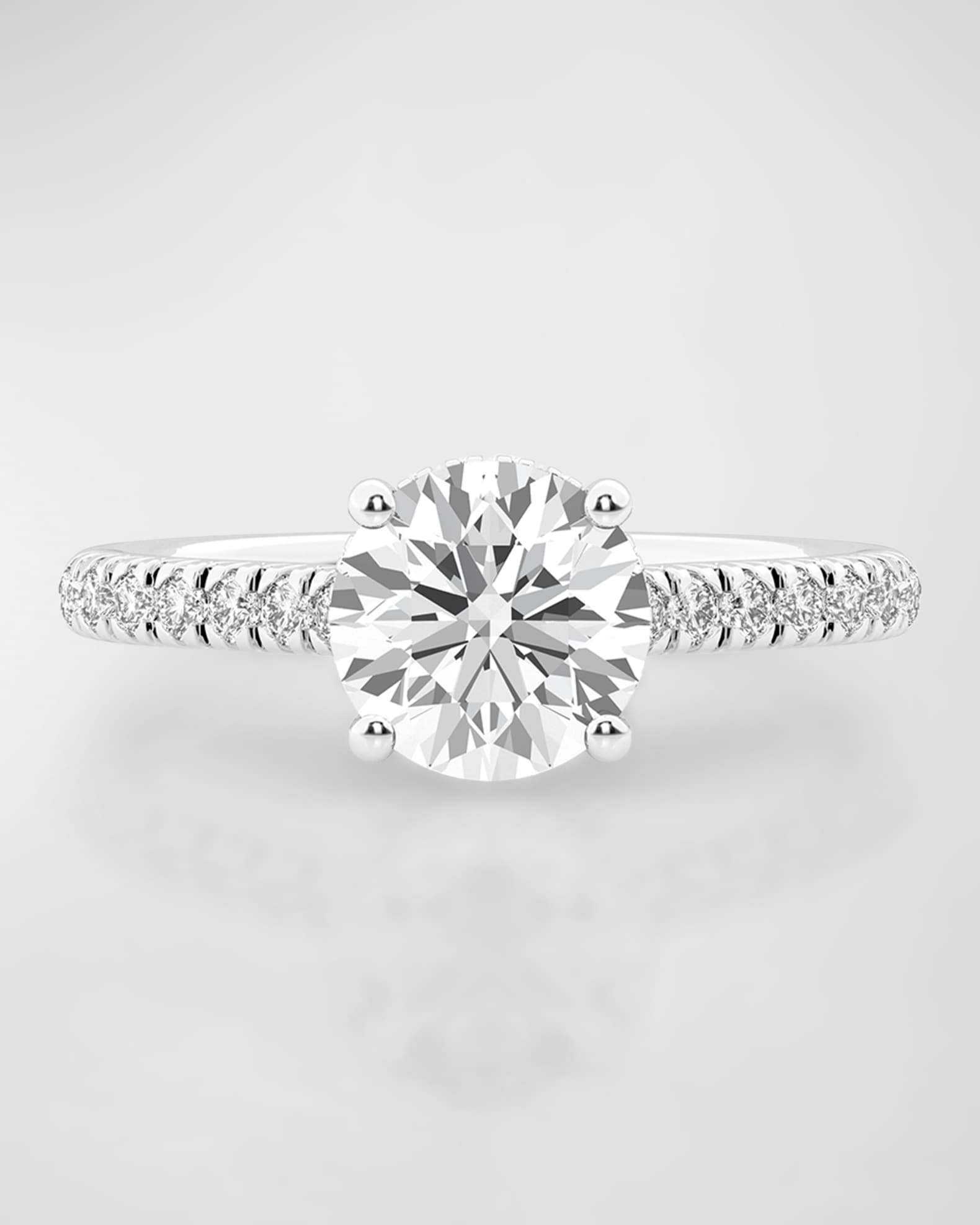 Platinum Round Lab-Grown Diamond Ring 0