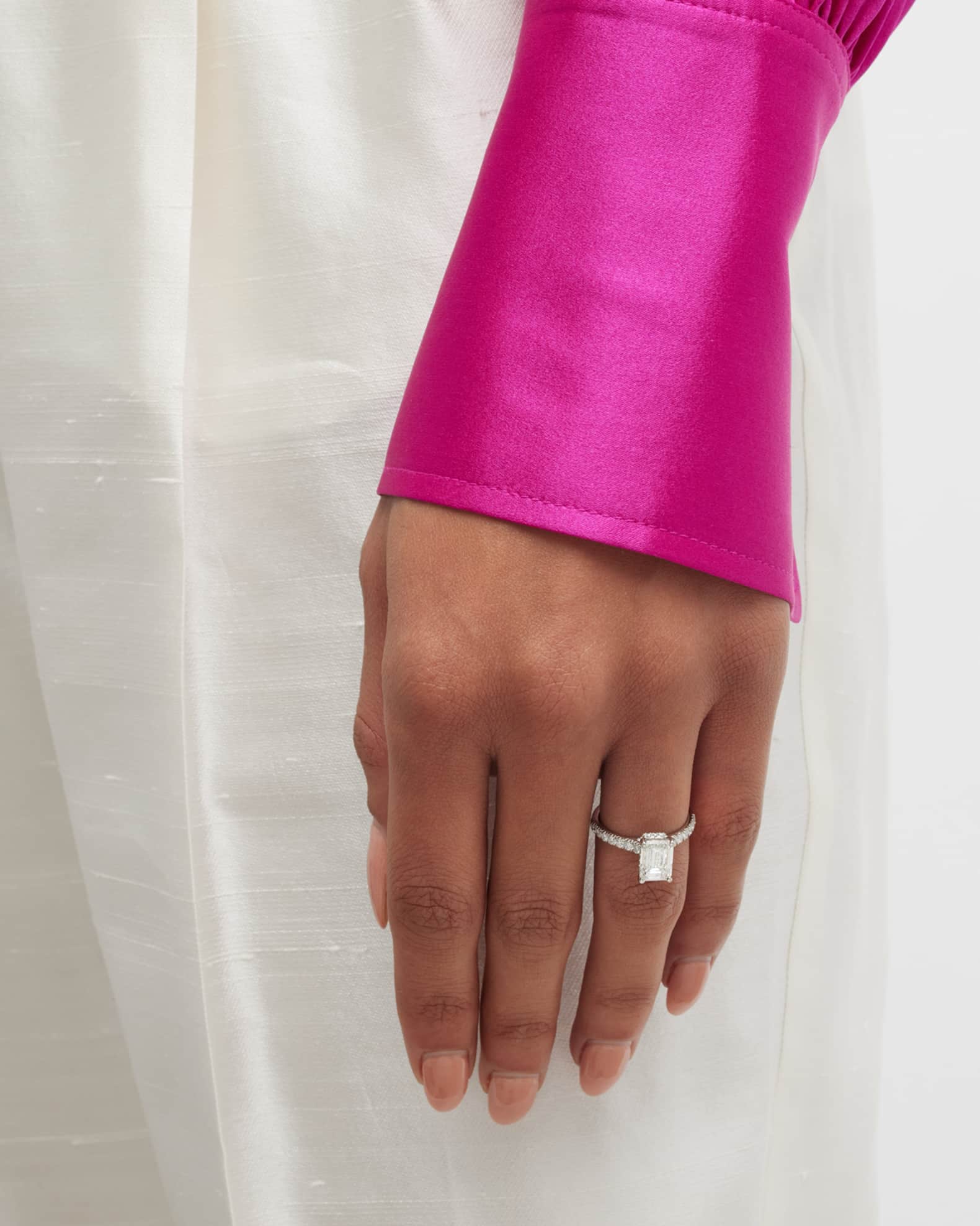 Platinum Emerald-Cut Lab-Grown Diamond Ring 1