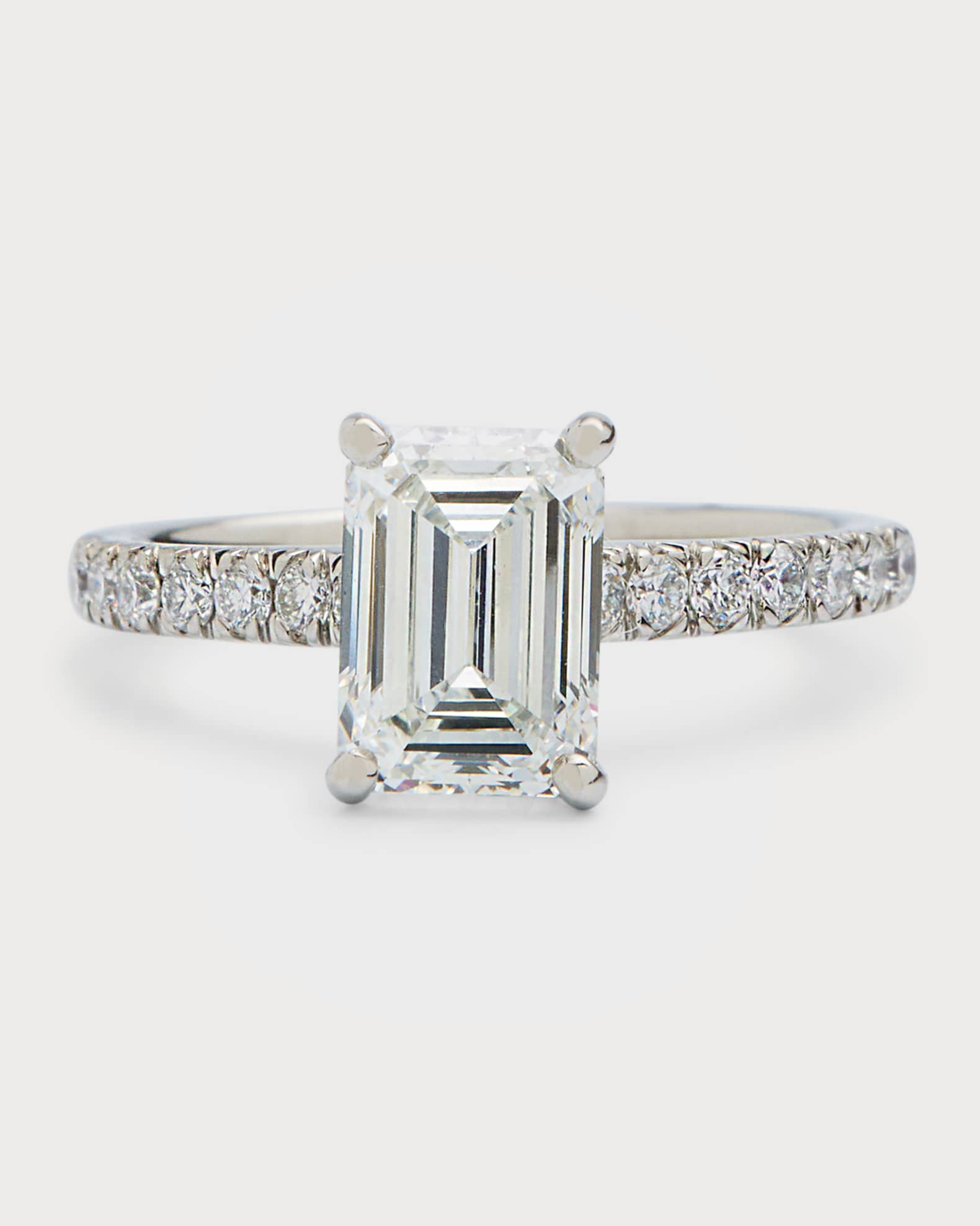 Platinum Emerald-Cut Lab-Grown Diamond Ring 0