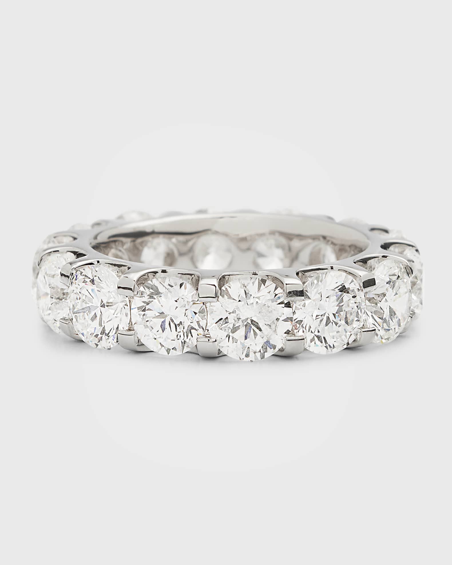 Lab Grown Diamond 18K White Gold Eternity Band Ring 0