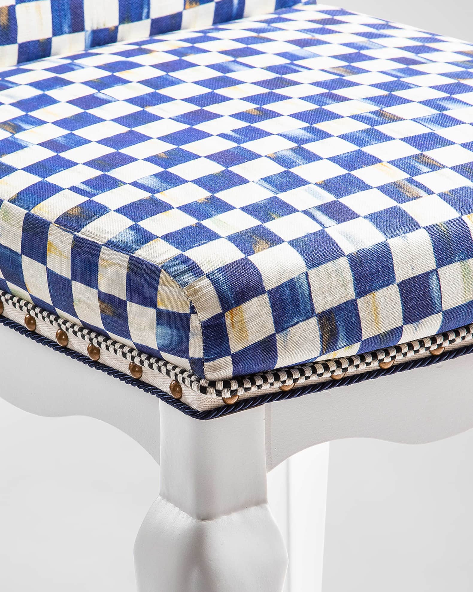 Royal Check Counter Stool with Back  1