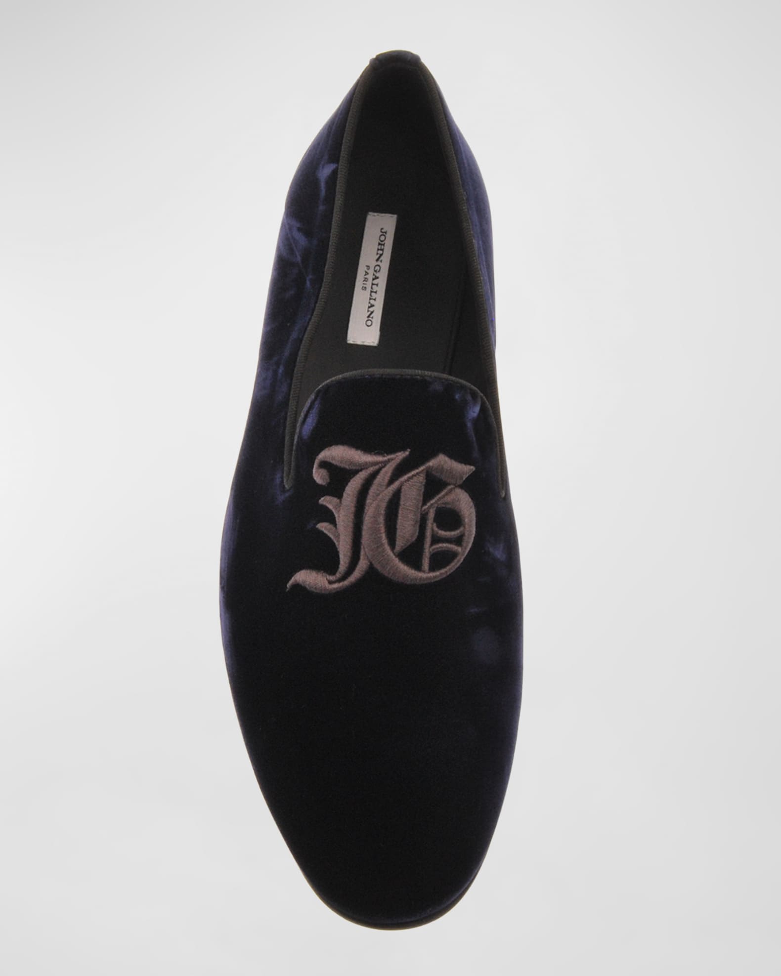 John Galliano Paris Mens Velvet Monogram Smoking Slippers Neiman Marcus 4773