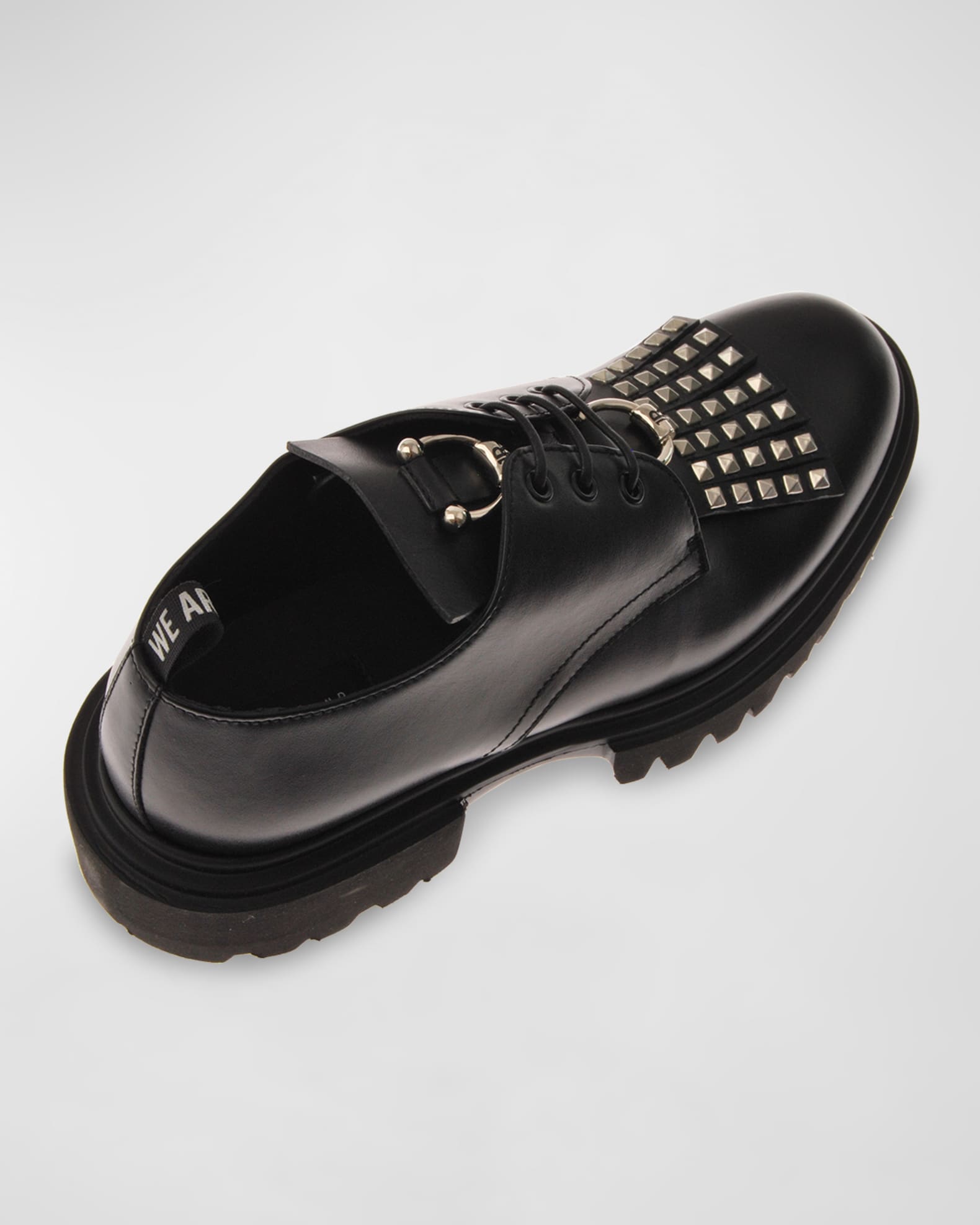 John Richmond Men's Studded Lug Sole Derby Shoes | Neiman Marcus