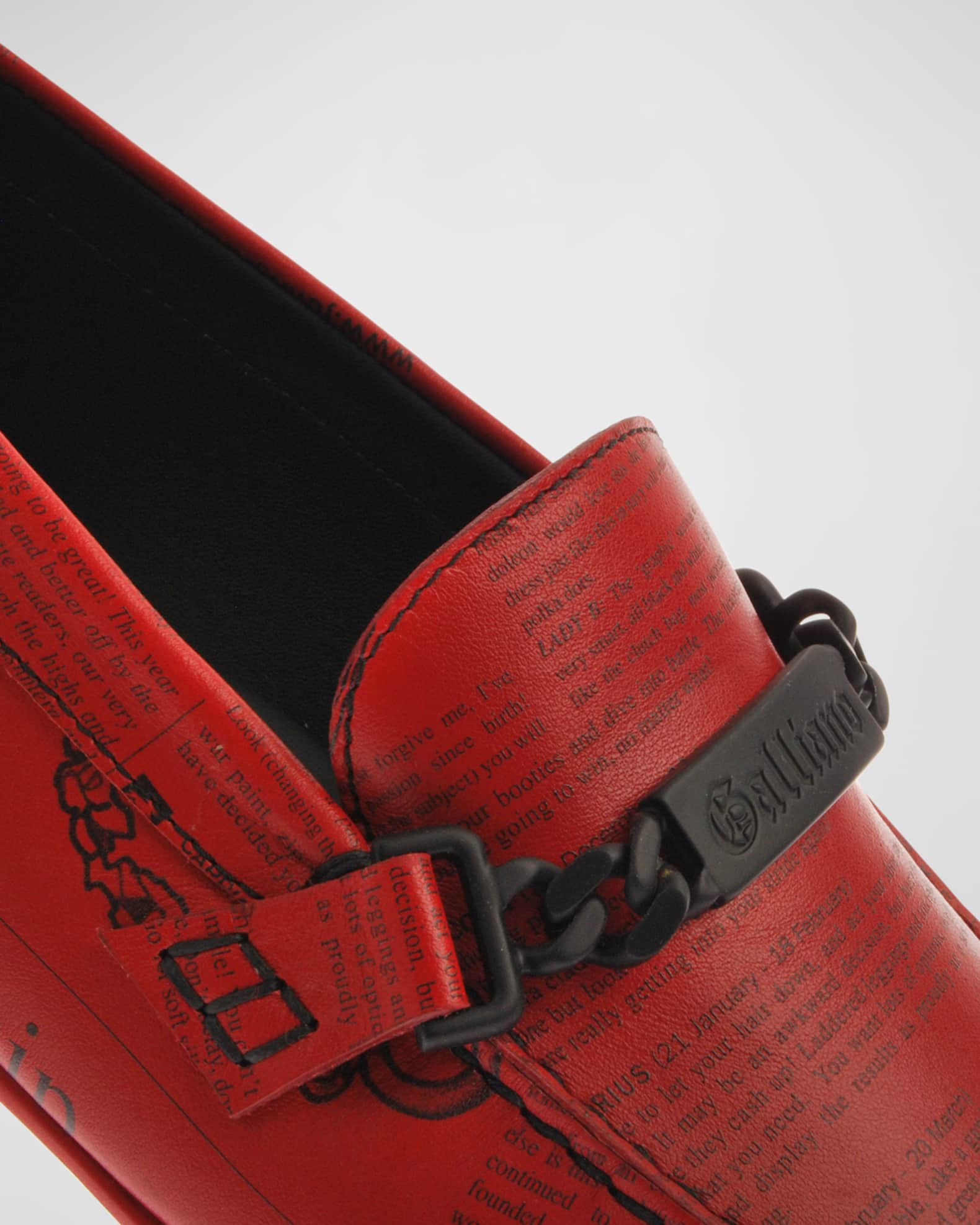 john galliano - Logo Leather Penny Loafers Sale - Metziahs