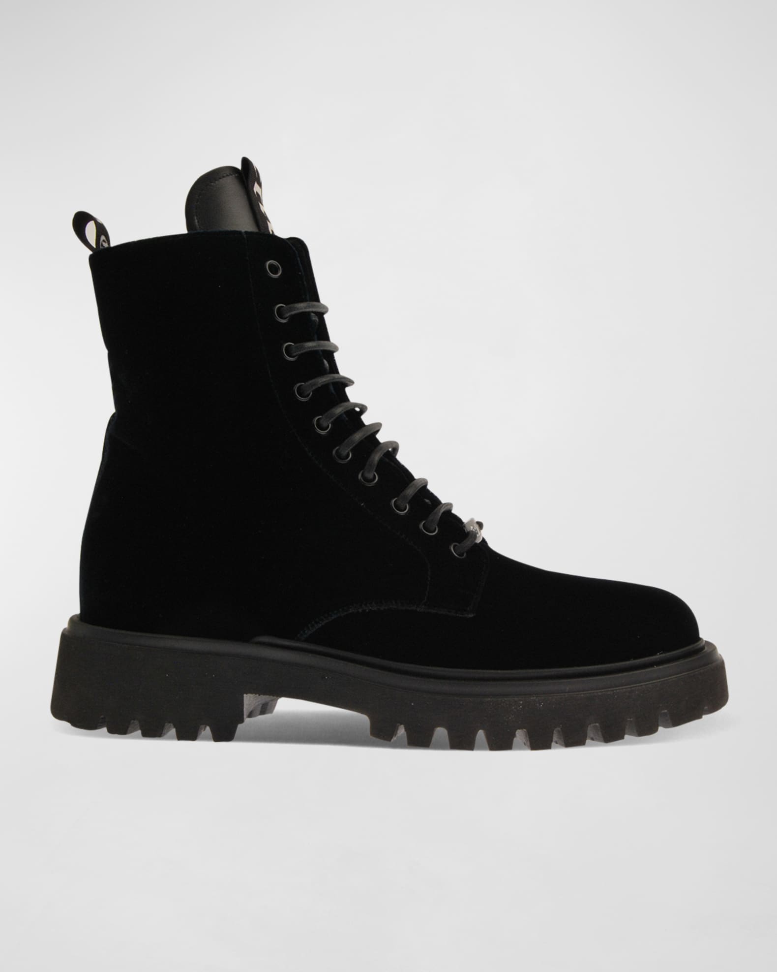 Men s Lug Sole Velvet Combat Boots