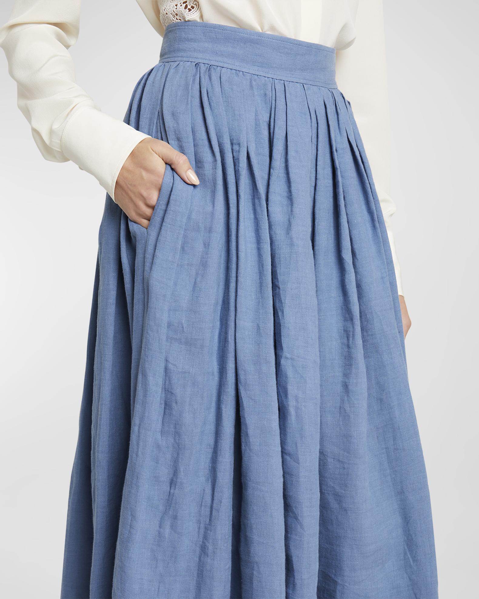 Chambray Midi Skirt