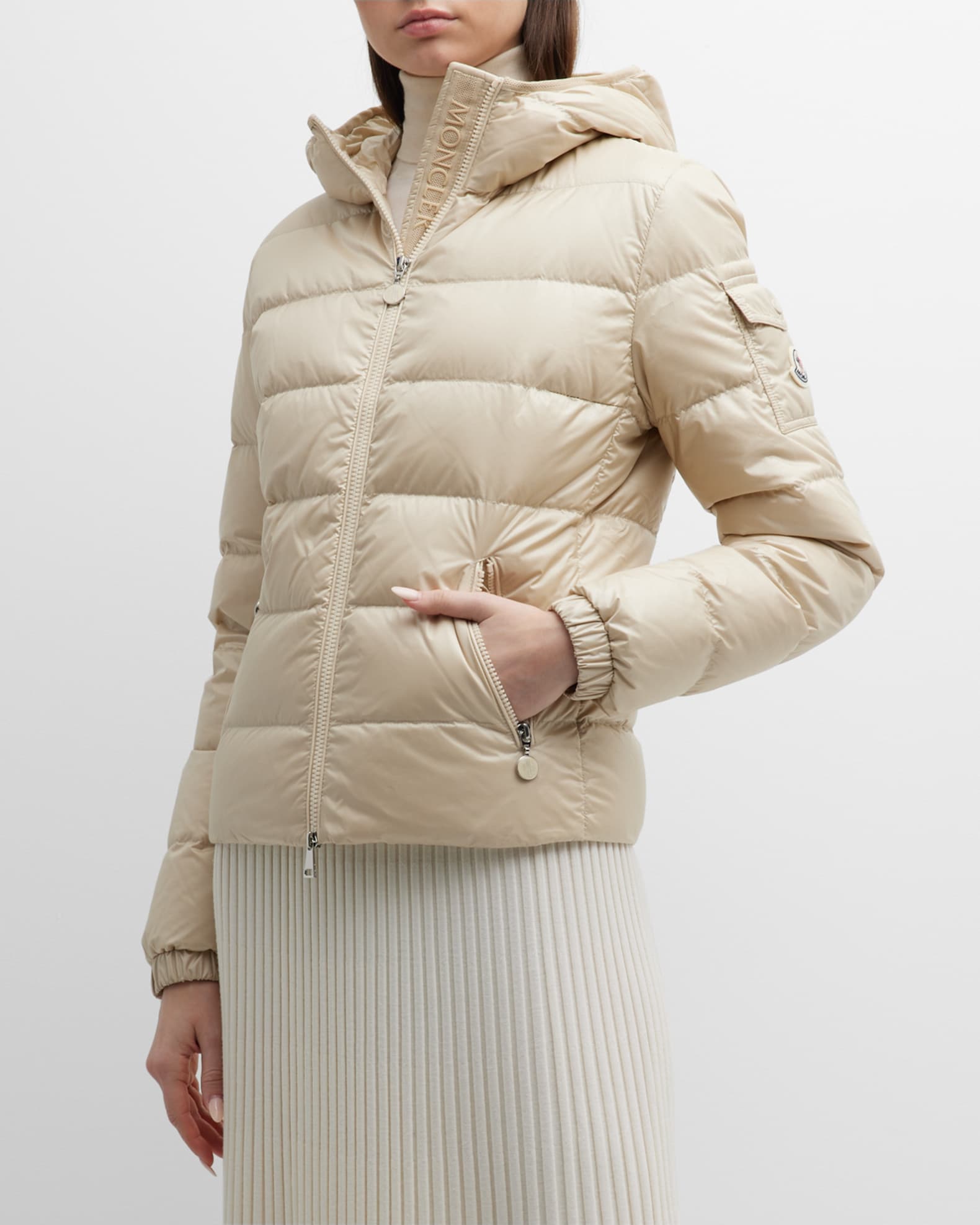 Moncler Gles Hooded Nylon Puffer Jacket | Neiman Marcus