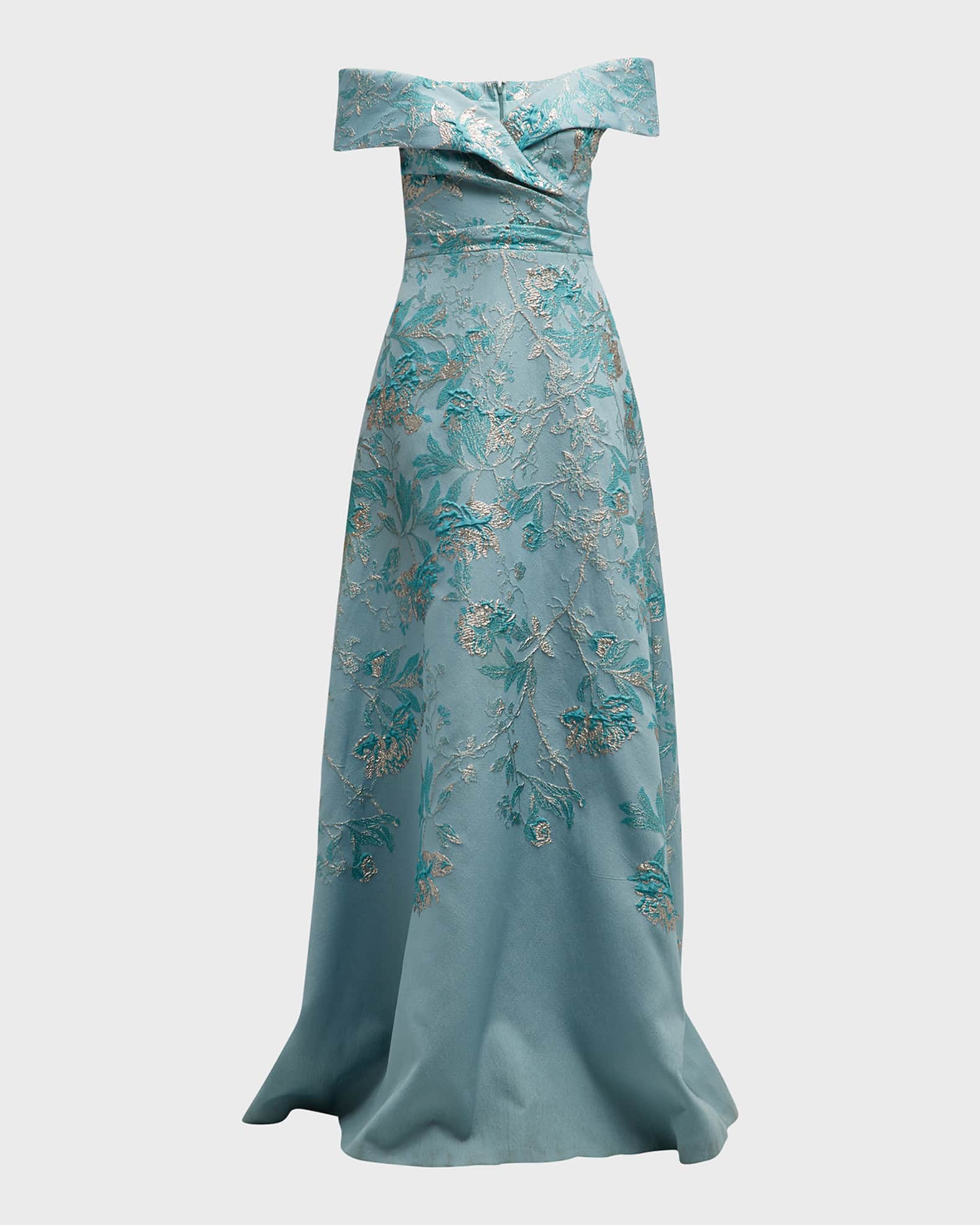 chinese dress ladies Metallic Jacquard A-Line Evening Gown main image 0