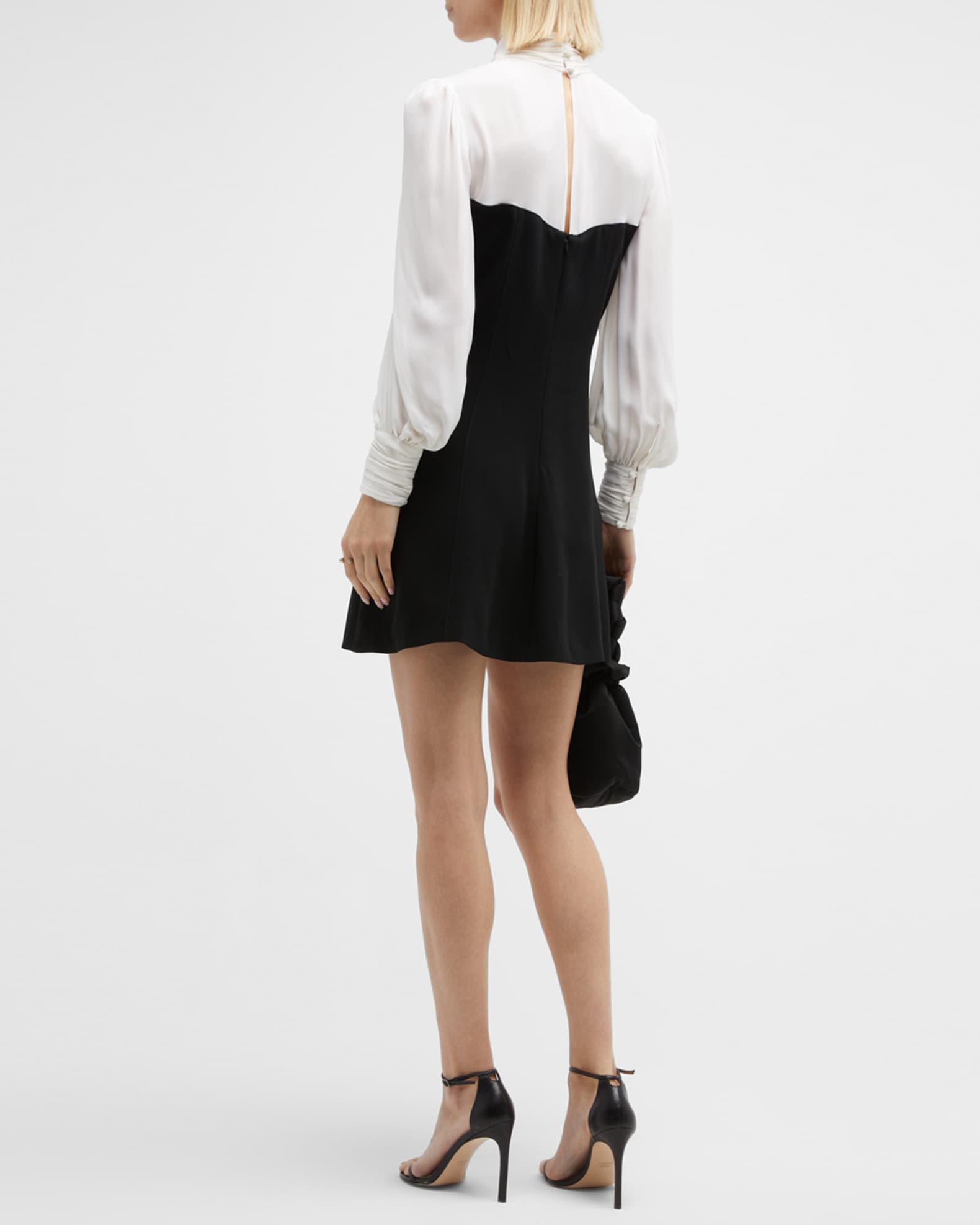 Cinq a Sept Caley Two-Tone High-Neck Mini Dress | Neiman Marcus