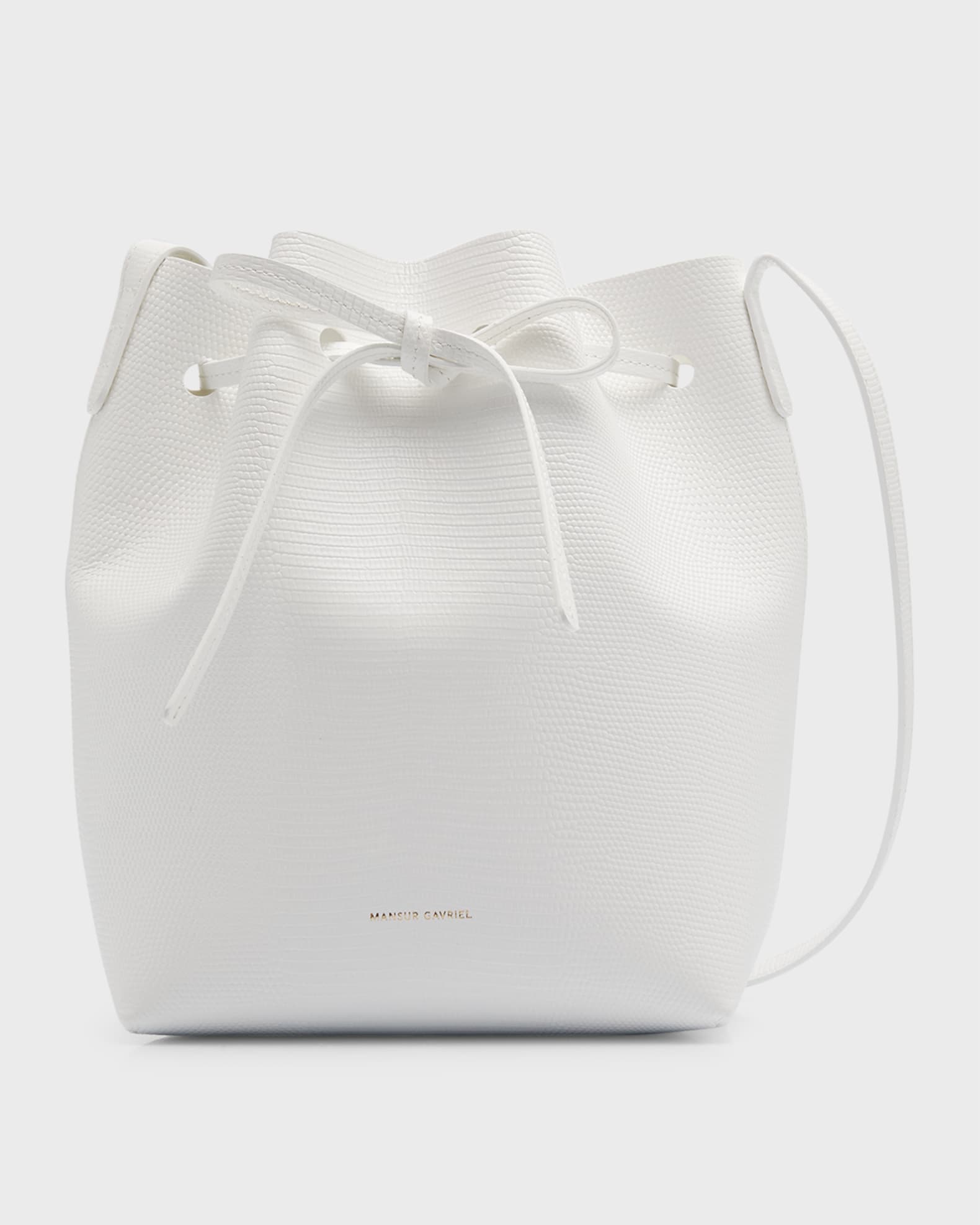 Mansur Gavriel Mini Drawstring Leather Bucket Bag | Neiman Marcus