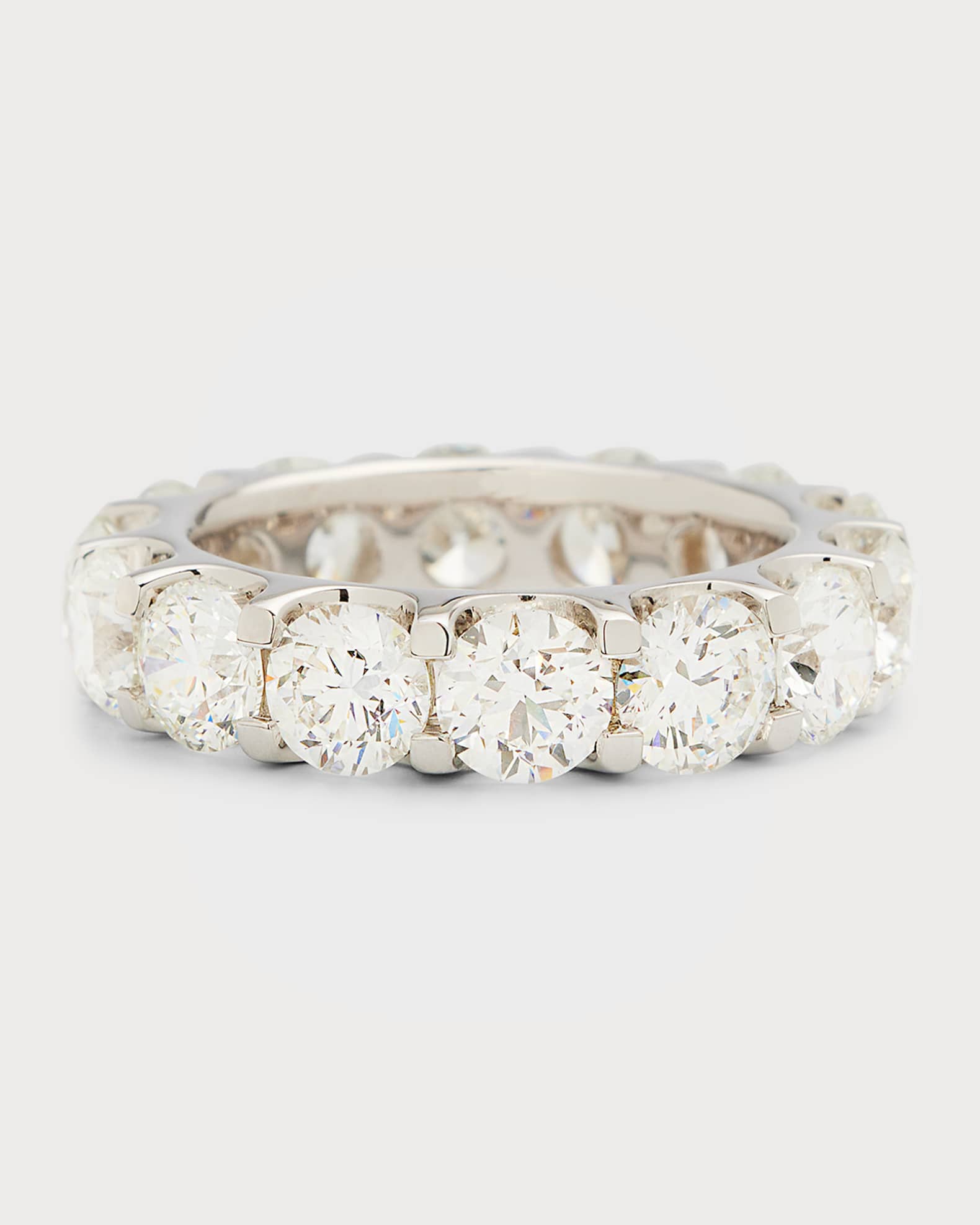 Diamond 18K White Gold Eternity Band Ring, Size 6, 7.0tcw 0