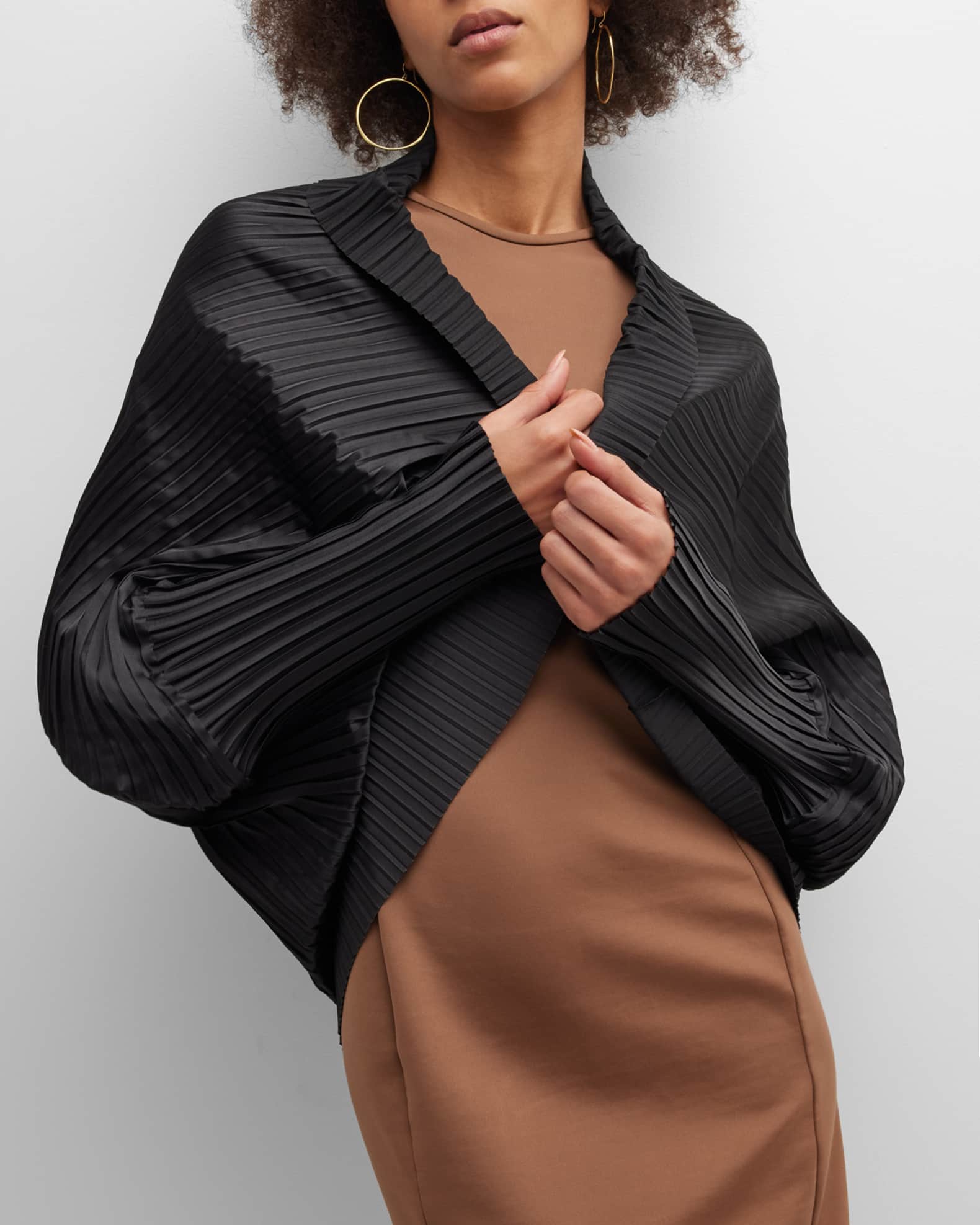 Max Mara Paolo Pleated Shrug | Neiman Marcus
