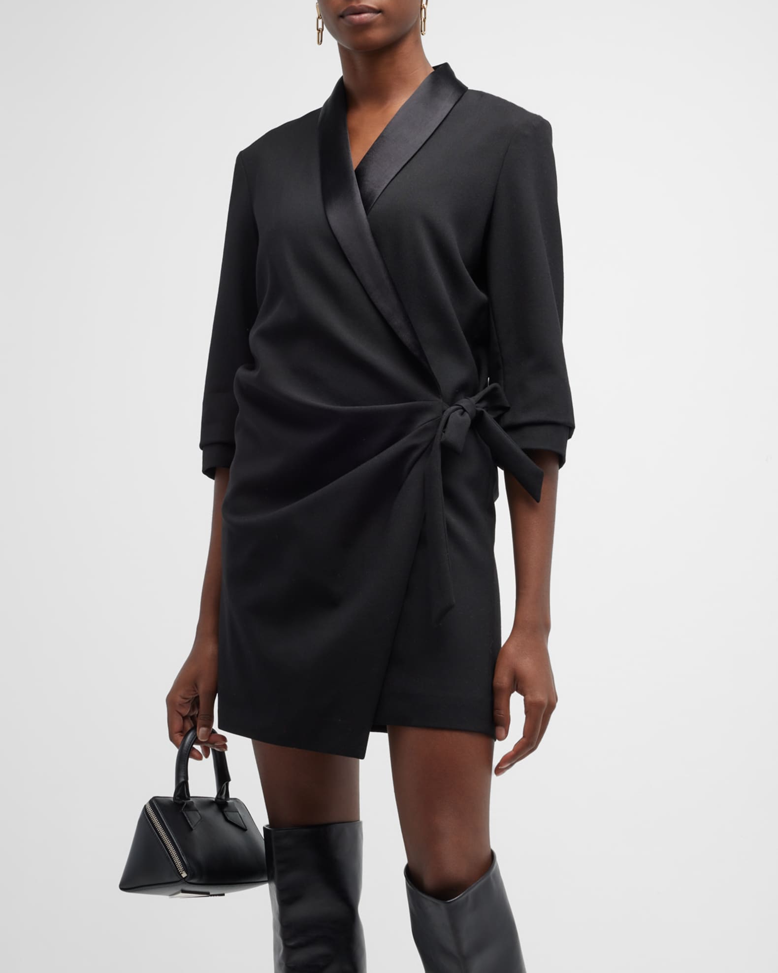 Tuxedo wrap dress clearance