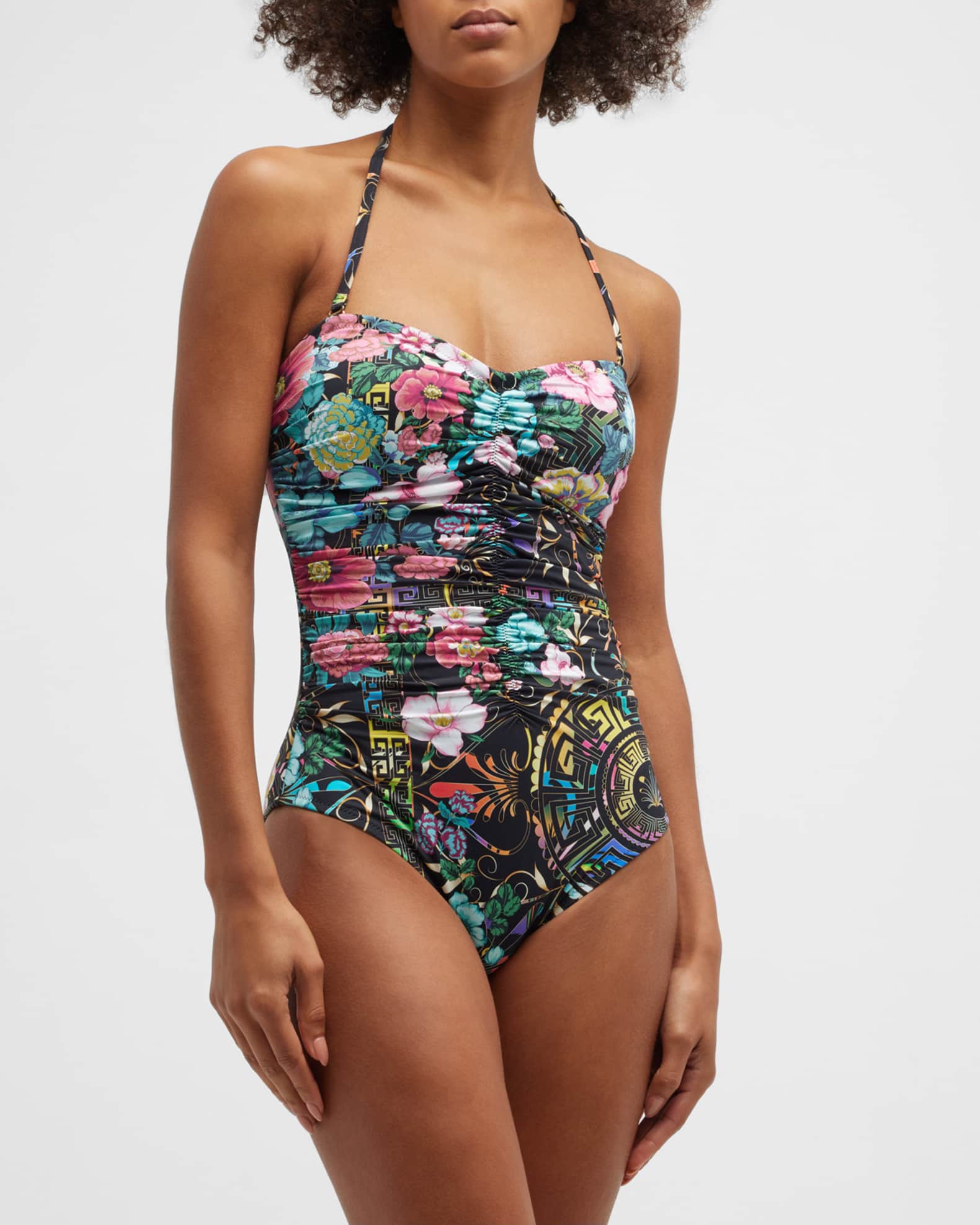 Johnny Was Ruched Sweetheart OnePiece Swimsuit Neiman Marcus