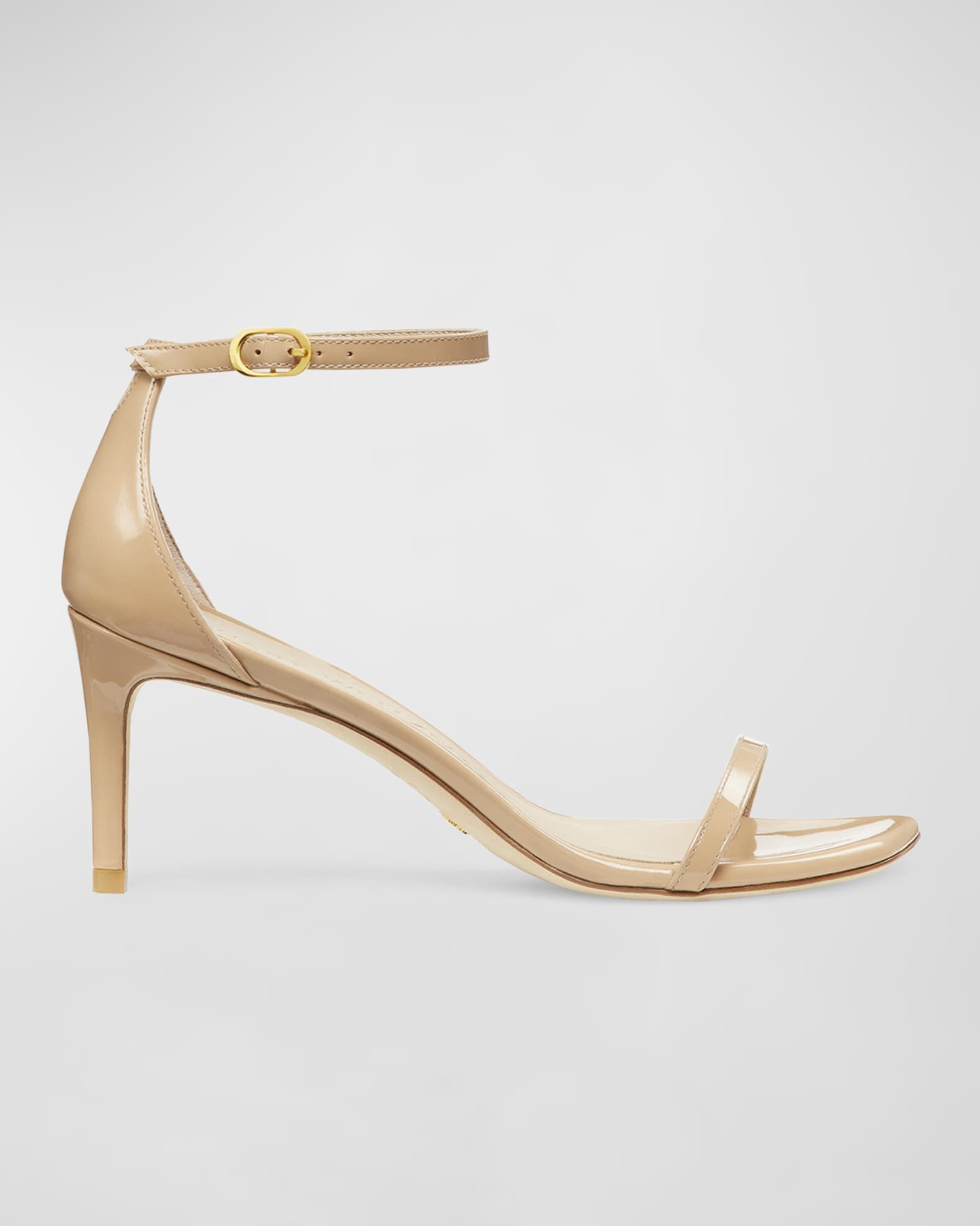 Stuart Weitzman Nudistcurve Patent Ankle-Strap Sandals