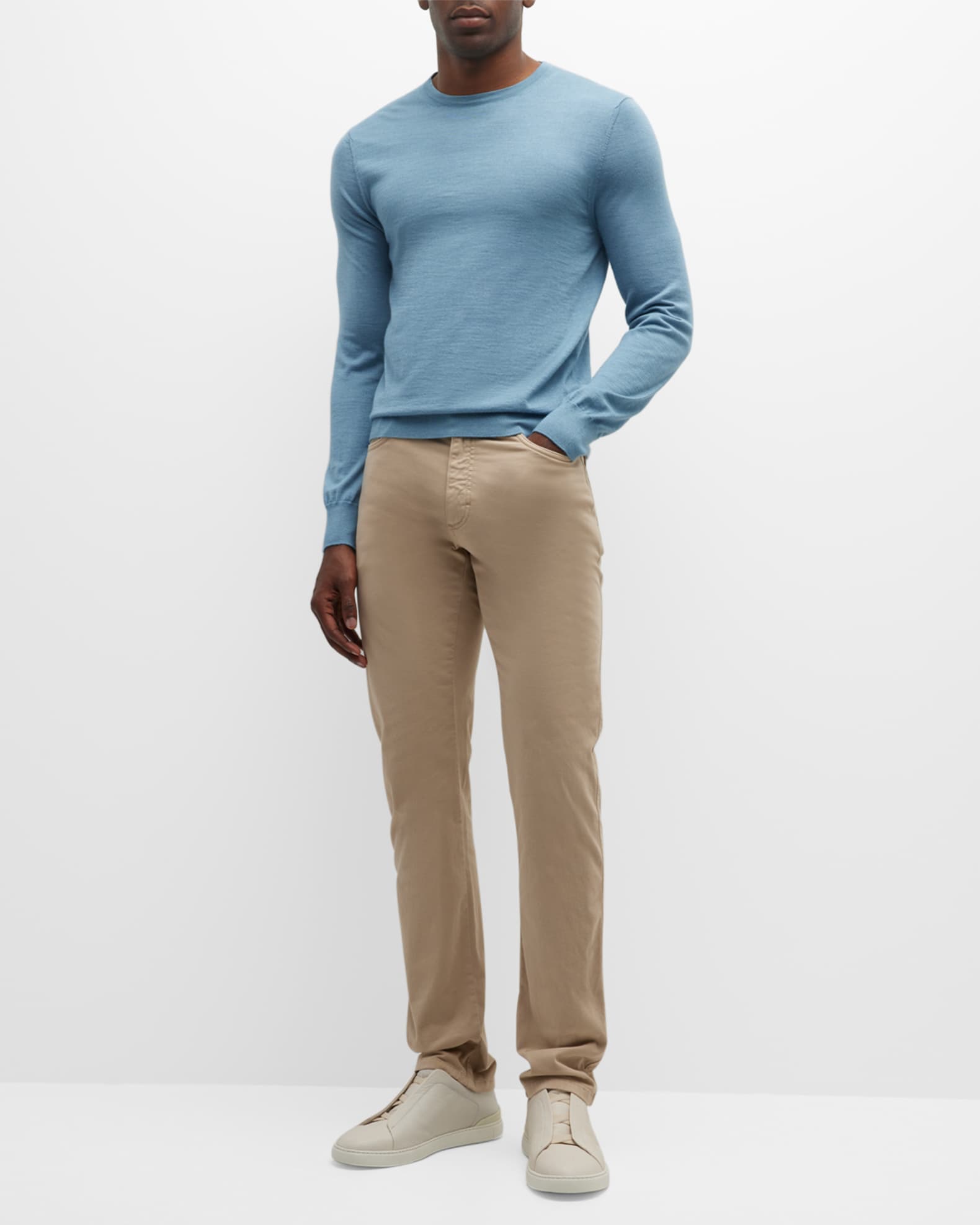 【PORTERNA】Wagner brushed trousers ZEGNA Men's Brushed Cotton 5-Pocket Trousers | Neiman Marcus