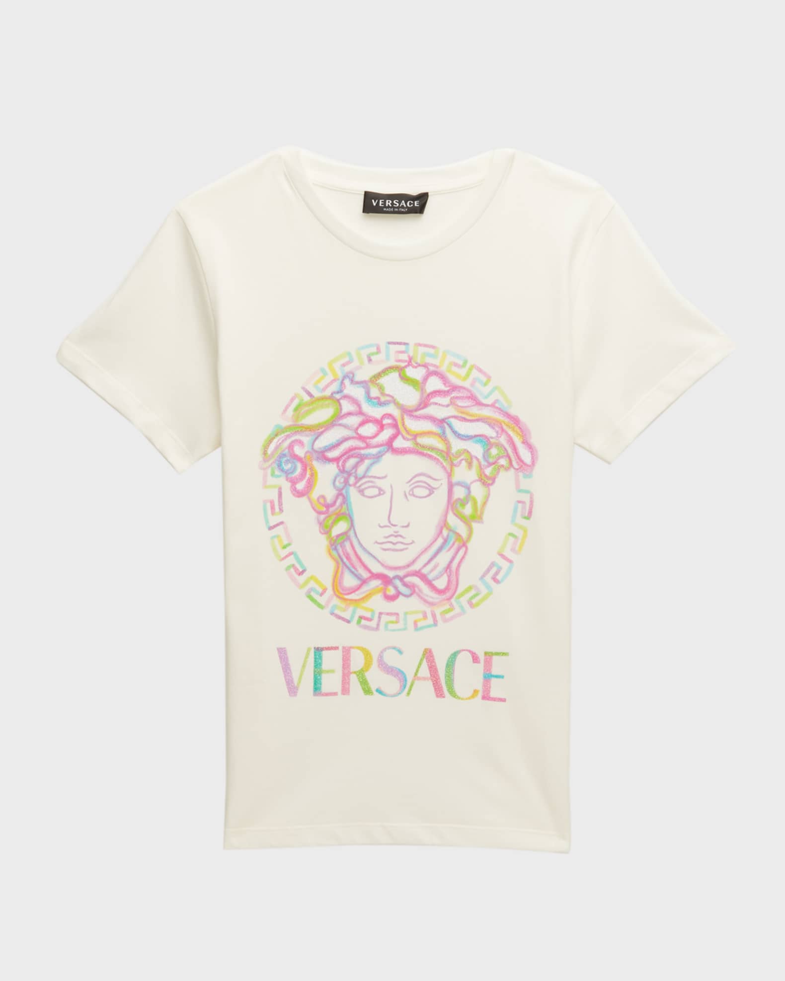 Versace Girl's Multicolor Medusa Graphic T-Shirt, Size 4-14 | Neiman Marcus