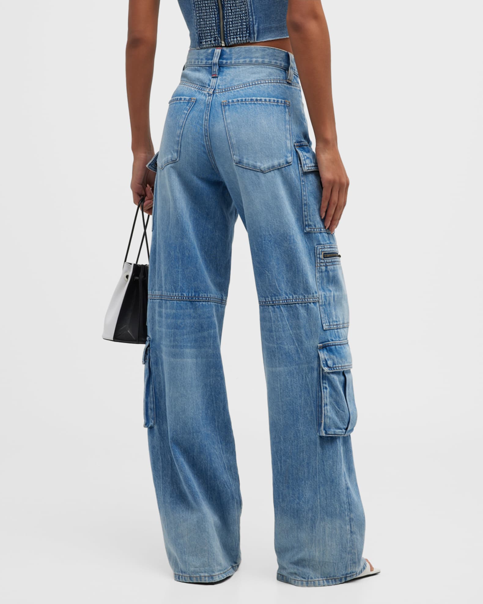 Cay Baggy Denim Cargo Pants