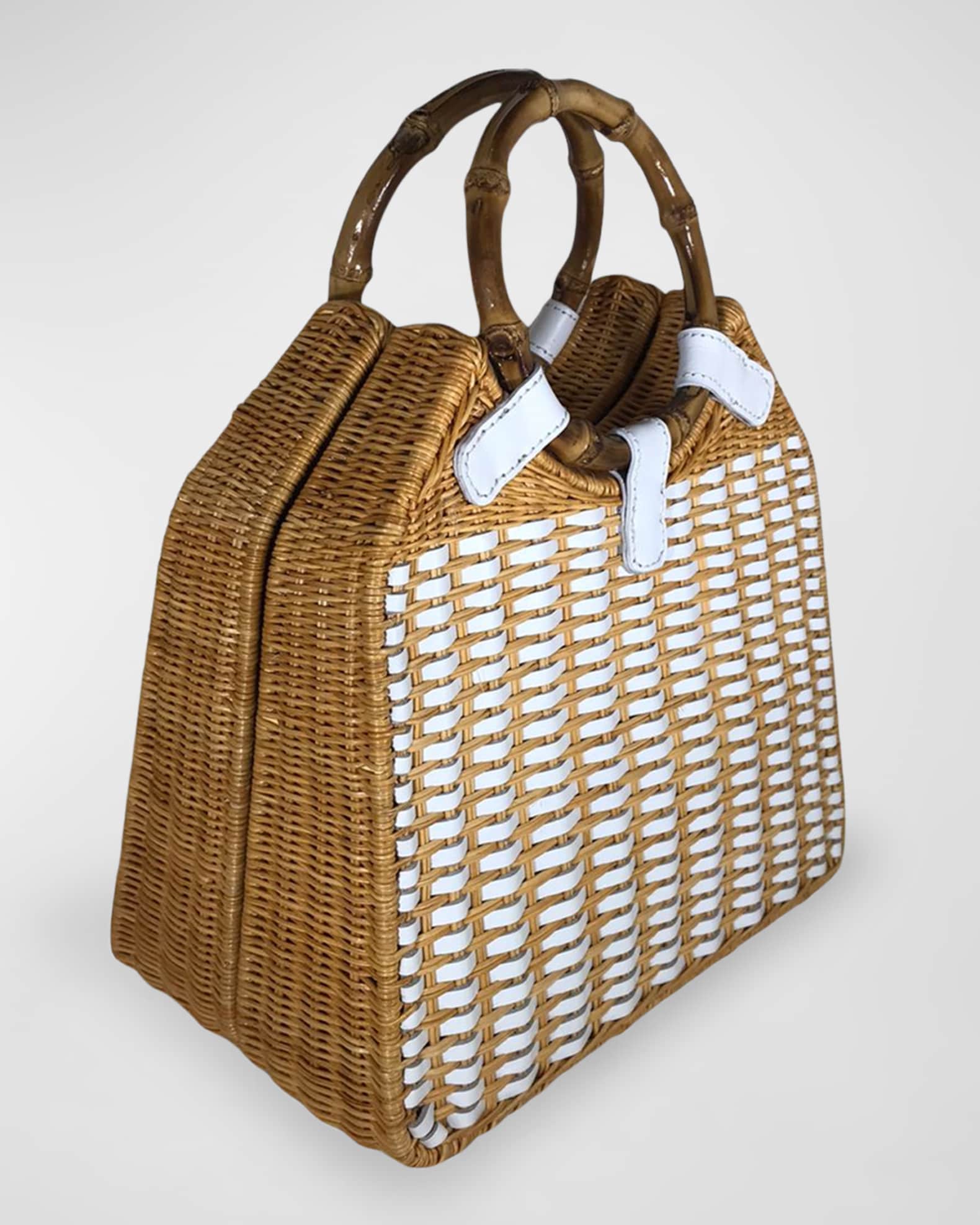 Serpui Liza Ring Wicker TopHandle Bag Neiman Marcus