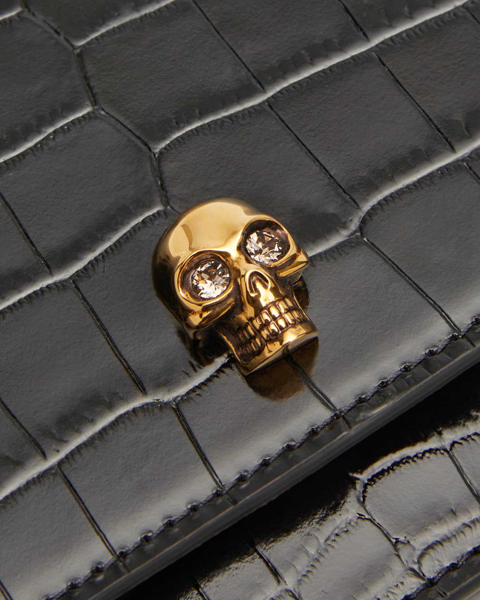 洋服通販 - 新作アイテムを Bag Shoulder Croc-Embossed Skull Small McQueen | Marcus Neiman バッグ