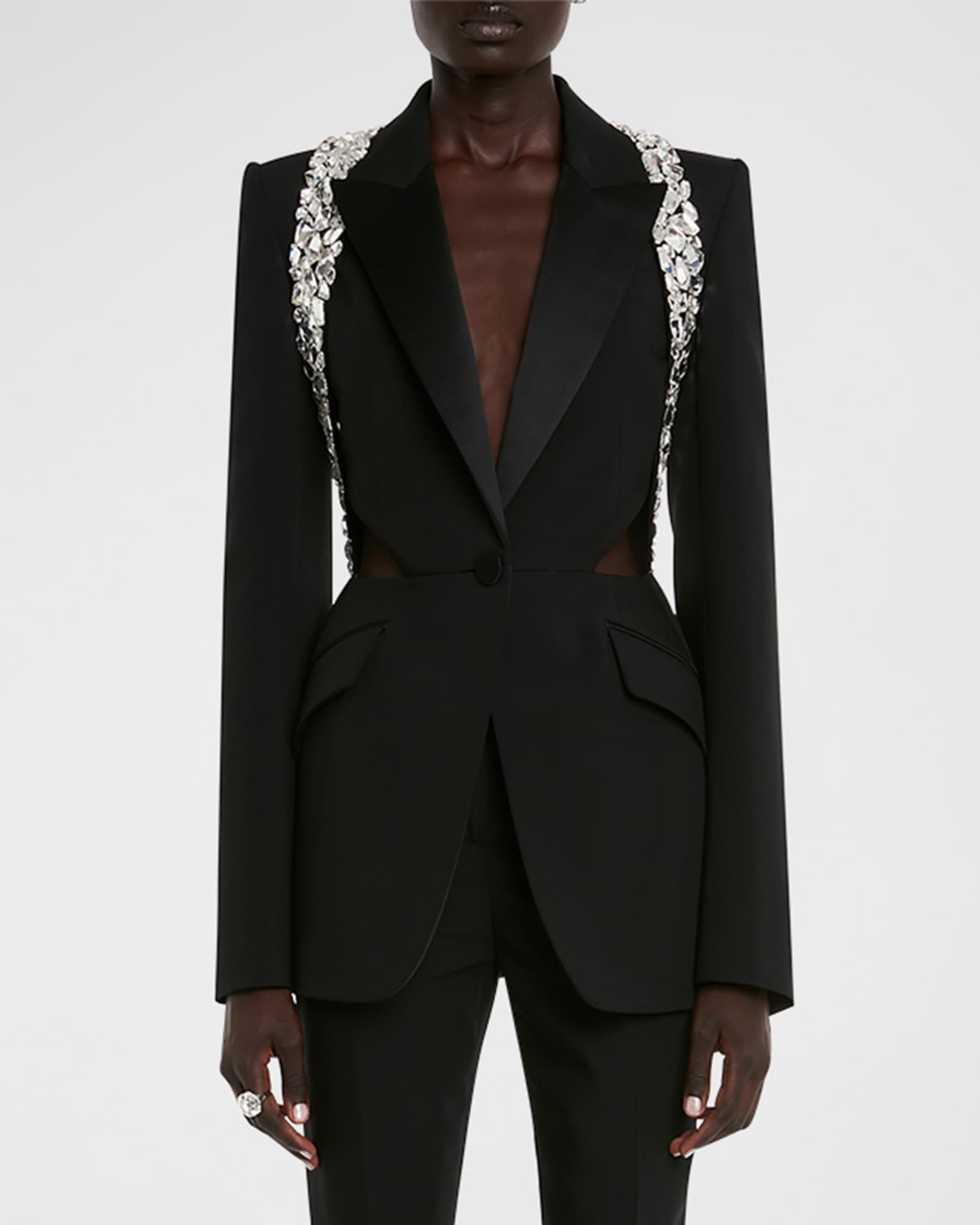 Embellished suit jacket top