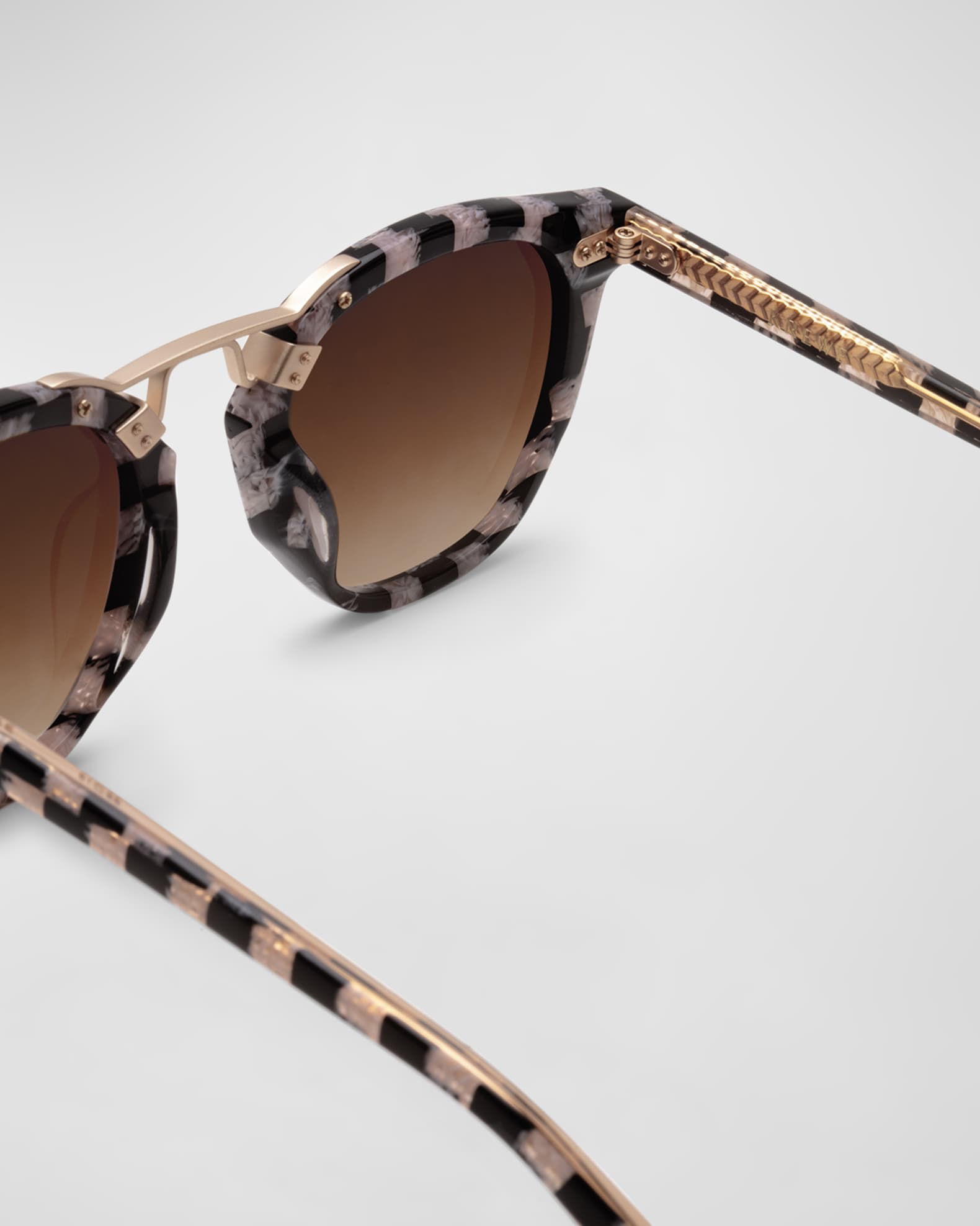 KREWE Beau Patterned MixedMedia Aviator Sunglasses Neiman Marcus