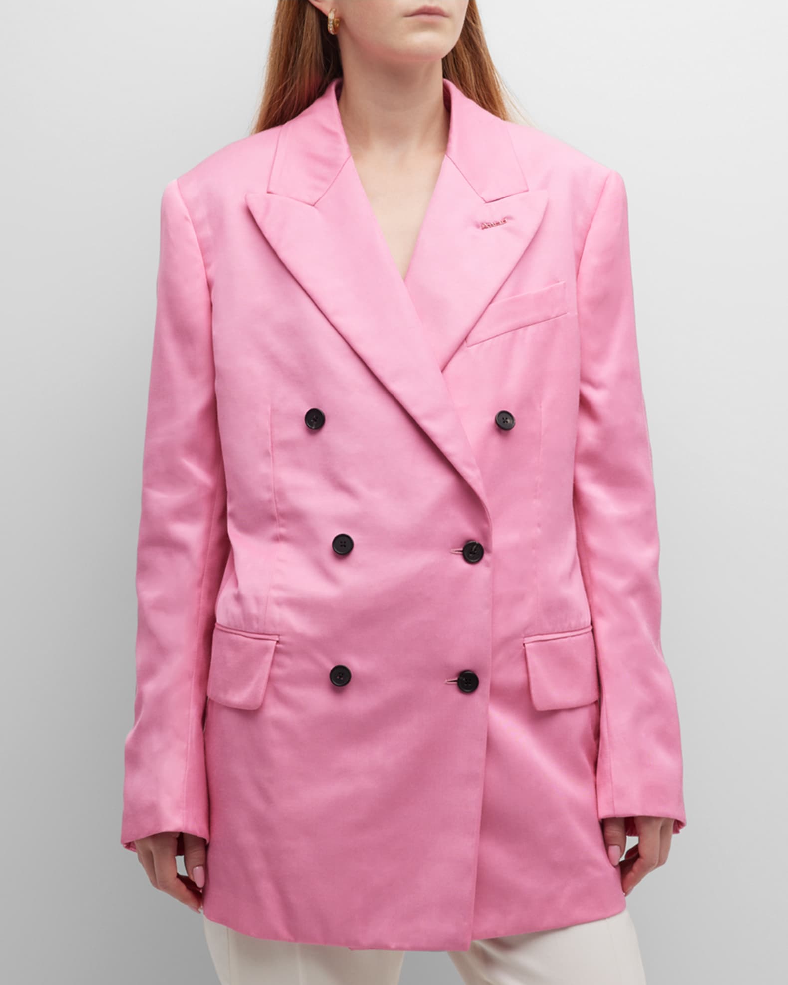 TOM FORD Twill ButtonFront Boyfriend Jacket Neiman Marcus