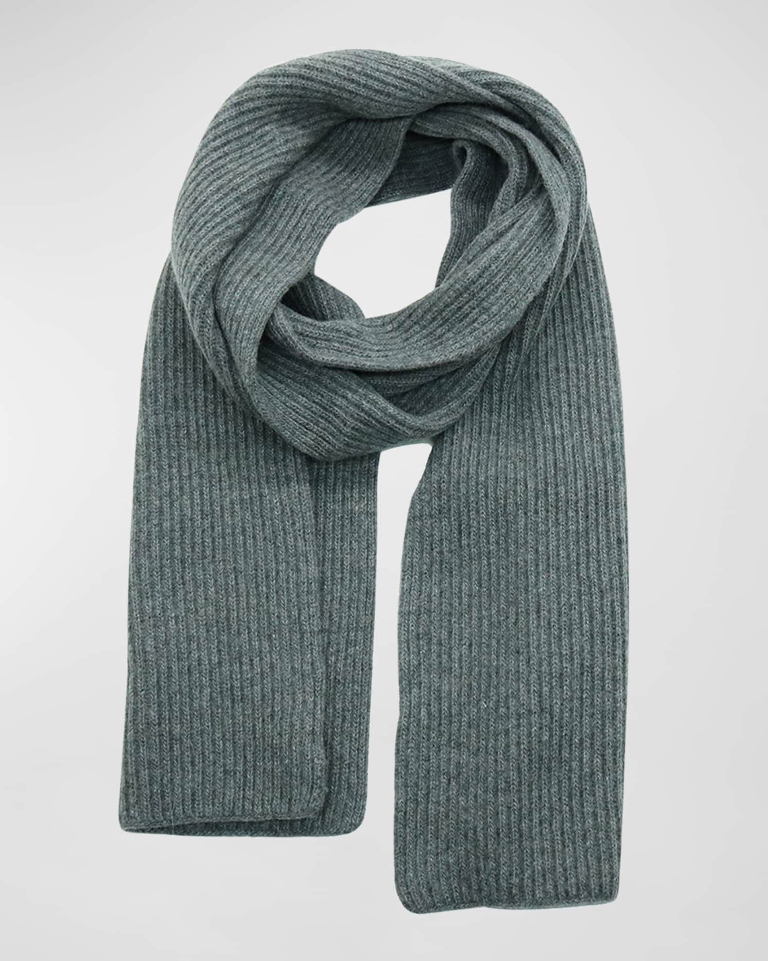 Bergdorf Goodman Men's Rib Cashmere Scarf