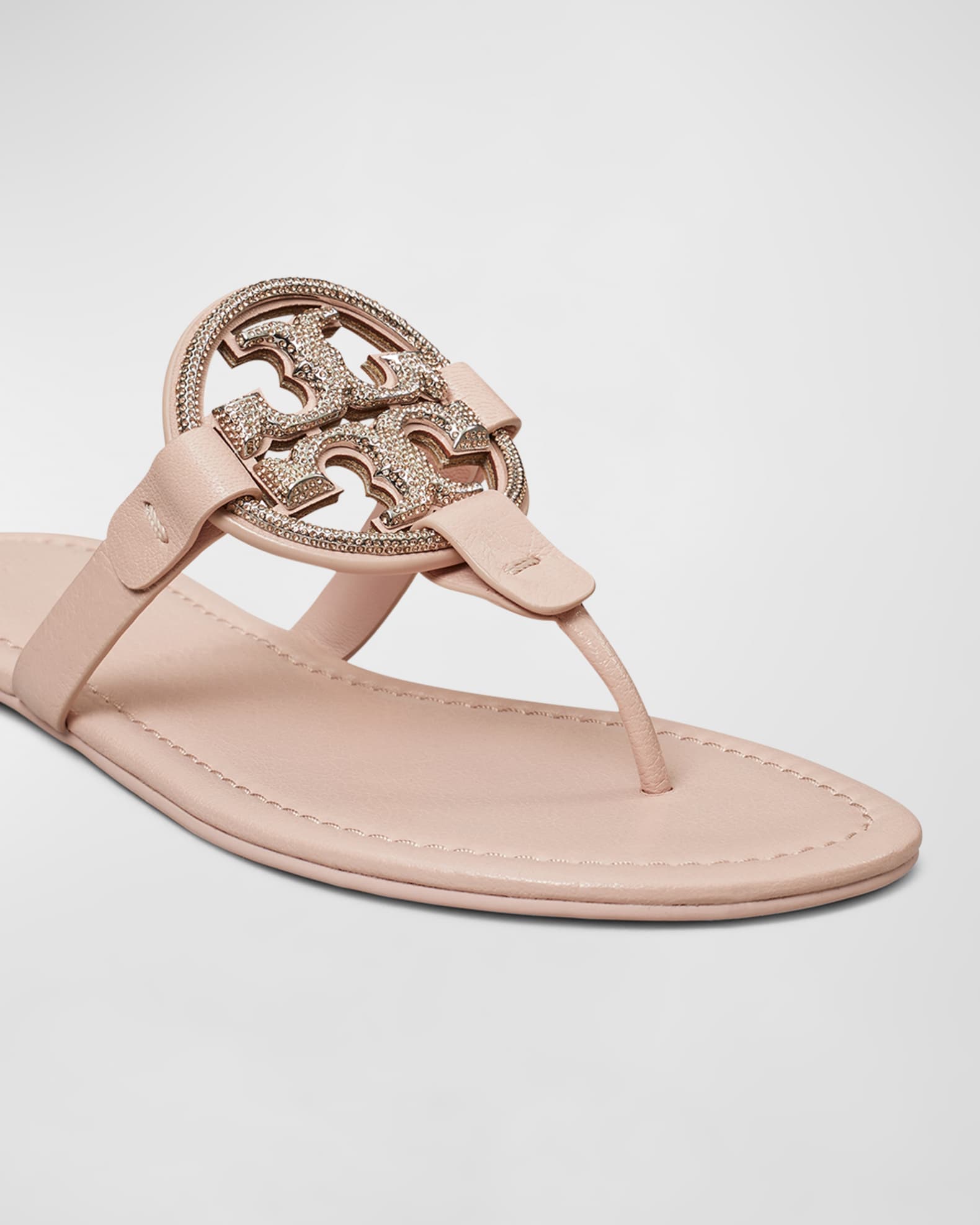 Miller Pave Medallion Thong Sandals
