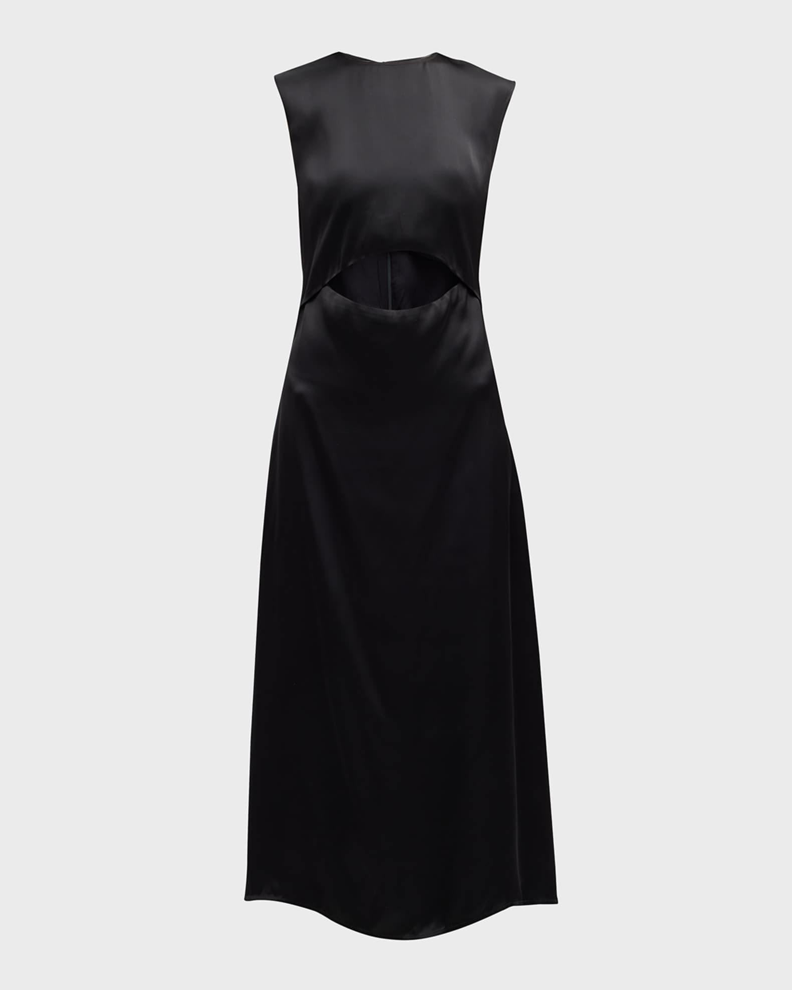 Loulou Studio Copan Cutout Satin Midi Dress | Neiman Marcus