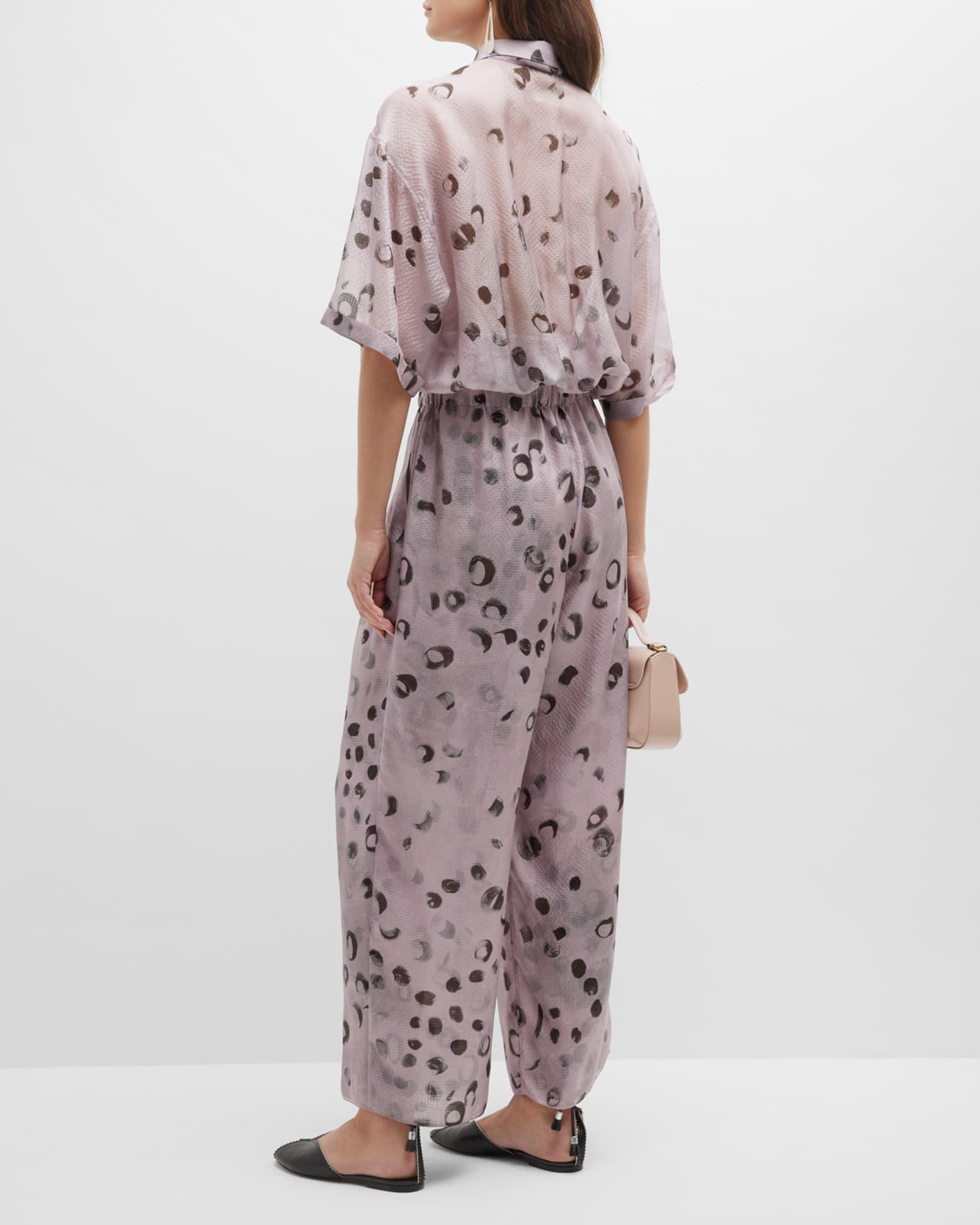 Giorgio Armani Printed Silk Wide-Leg Pants | Neiman Marcus