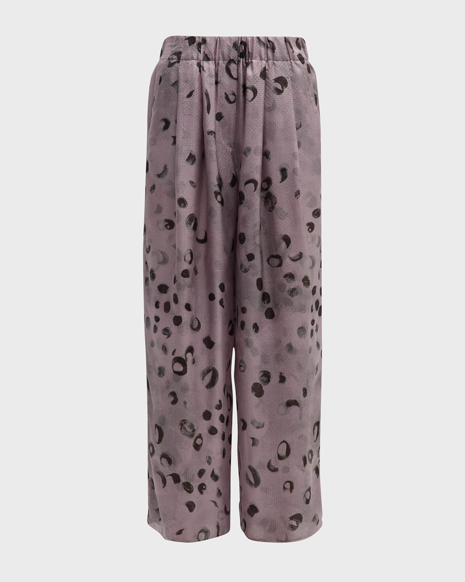 Giorgio Armani Printed Silk Wide-Leg Pants | Neiman Marcus