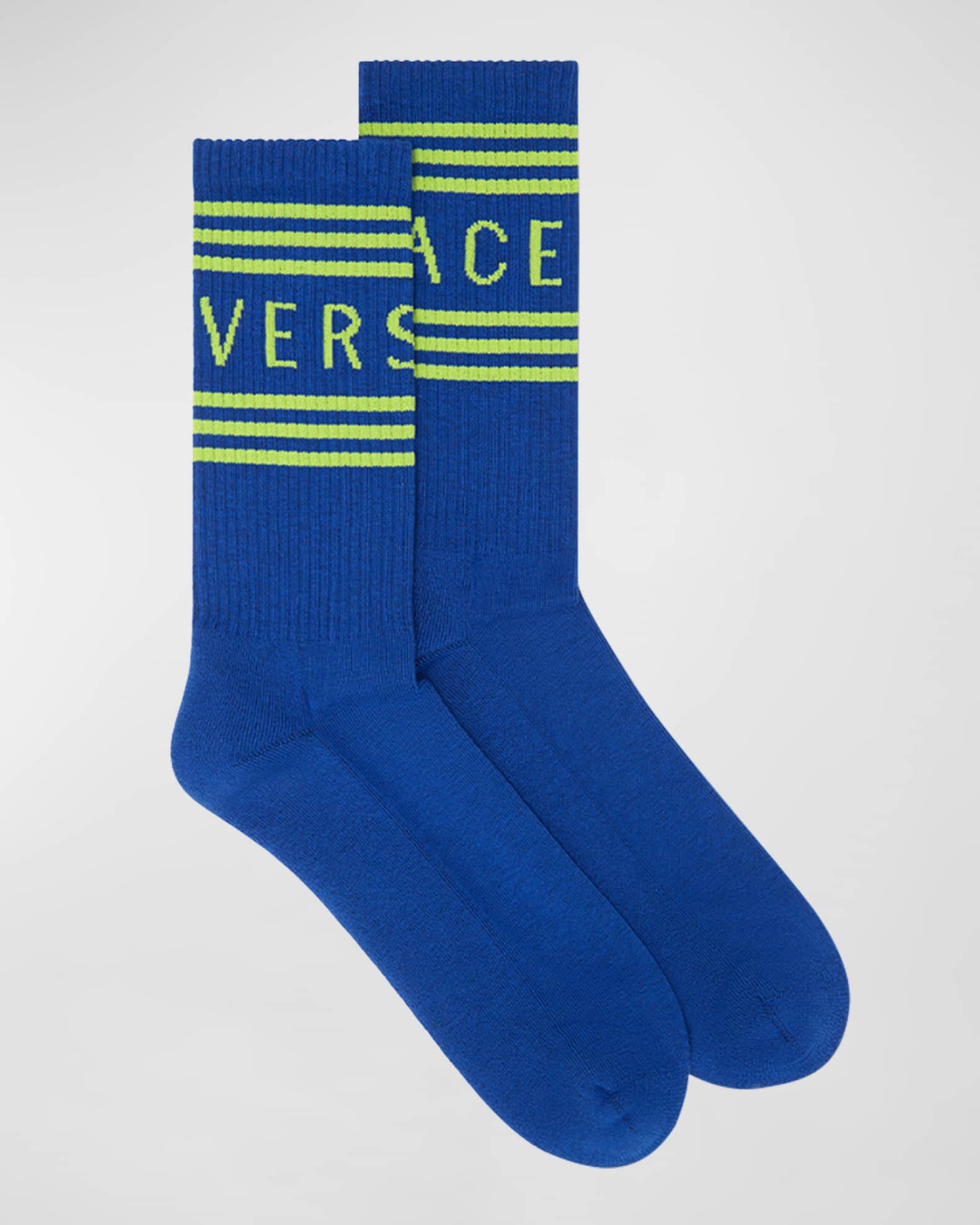 Versace Men's Athletic Logo Crew Socks