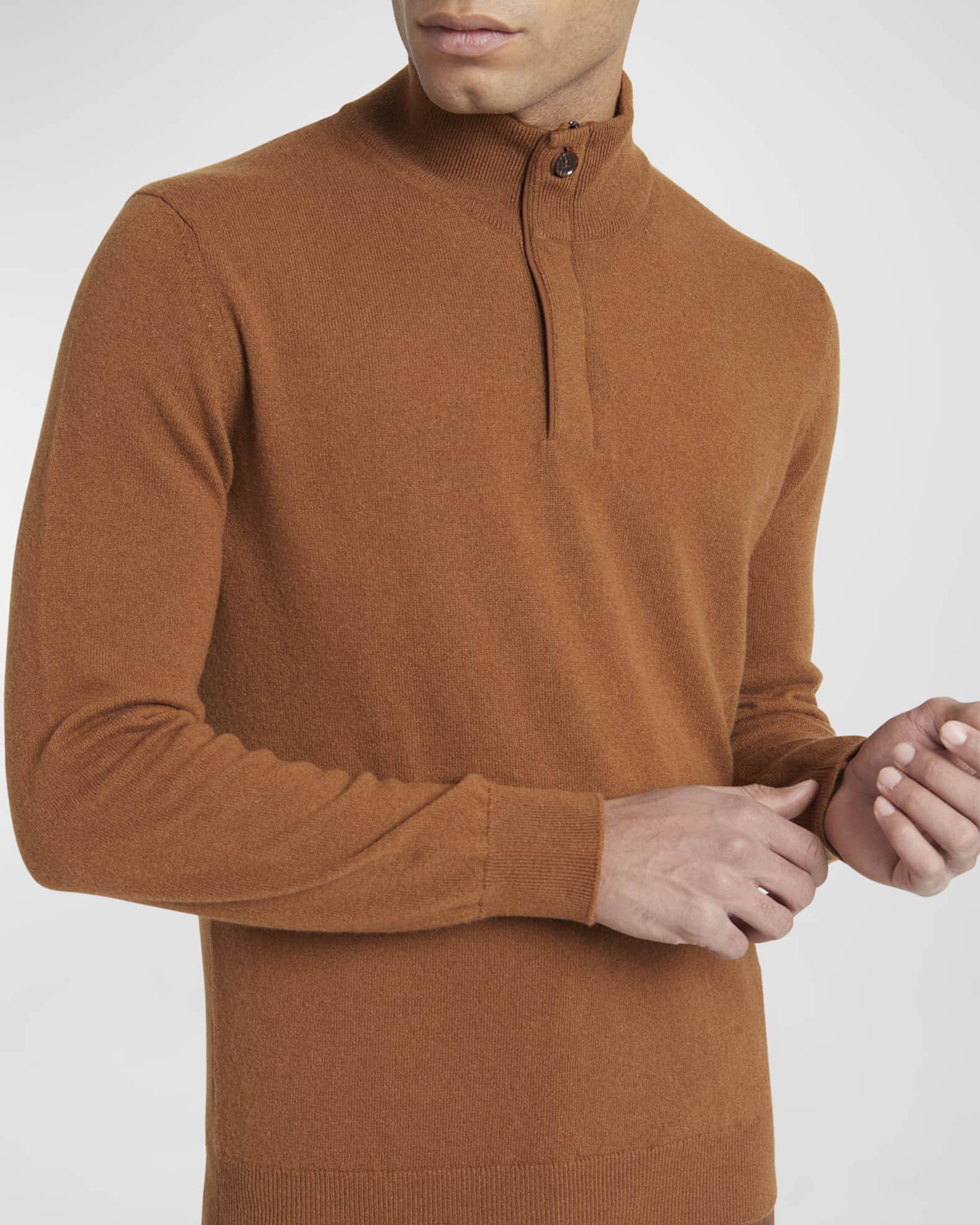 ZEGNA Men's Cashmere QuarterZip Sweater Neiman Marcus